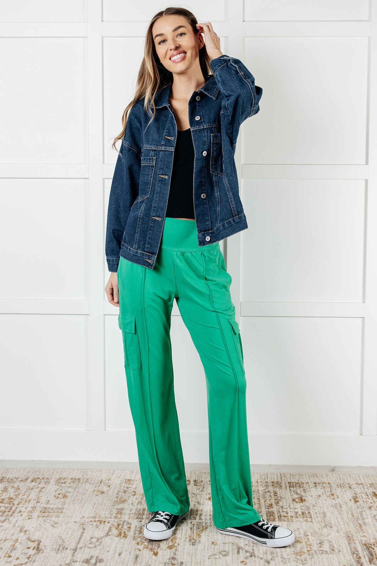 Race to Relax Cargo Pants in Emerald Green - Charming Charlie