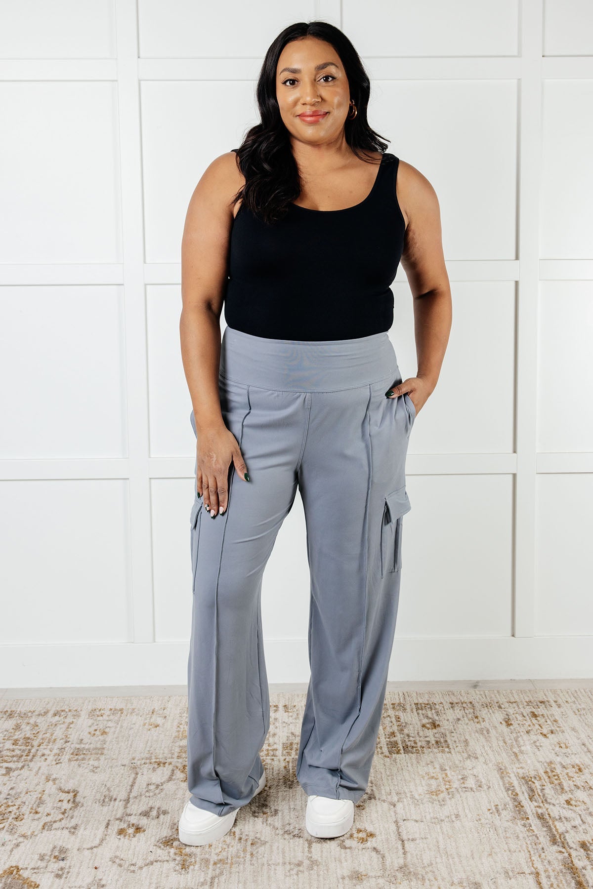 Race to Relax Cargo Pants in Rhino Grey - Charming Charlie