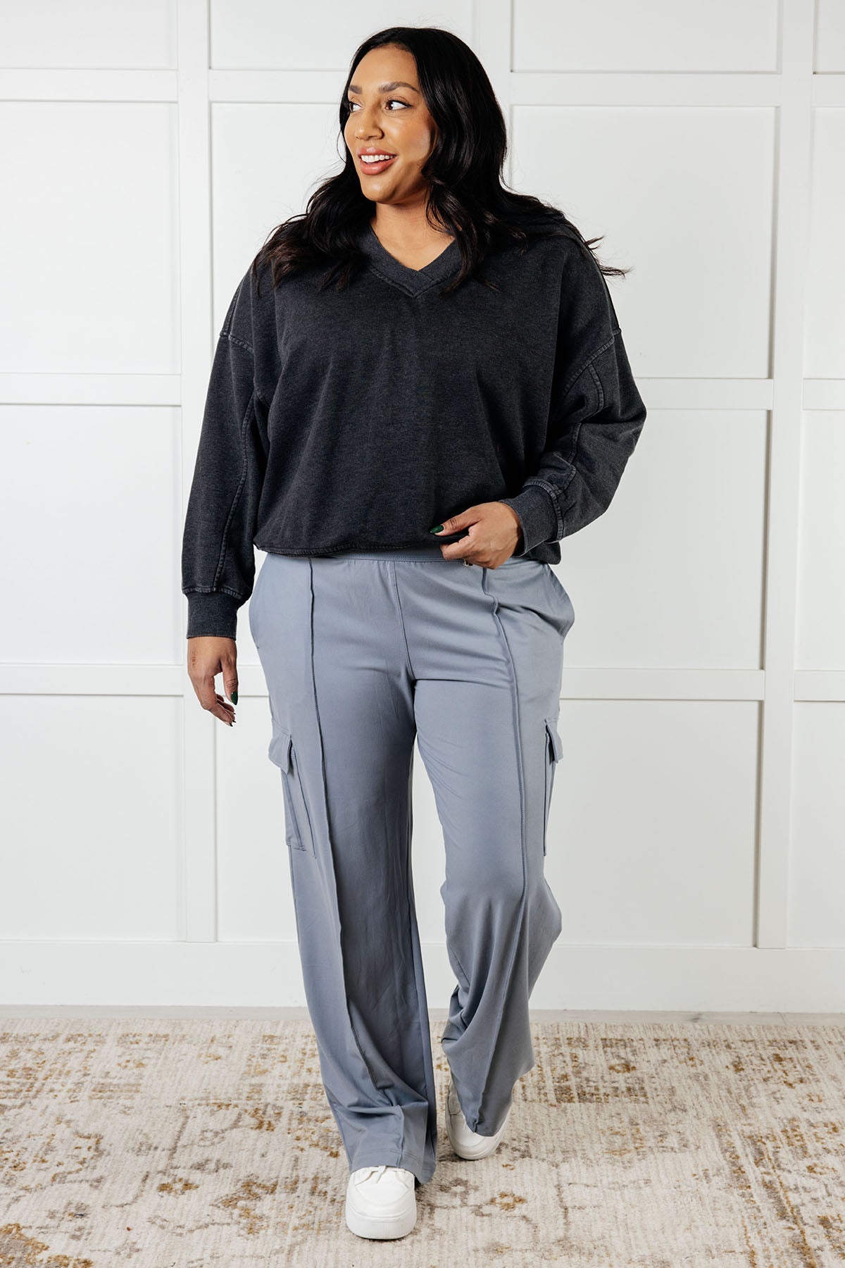 Race to Relax Cargo Pants in Rhino Grey - Charming Charlie