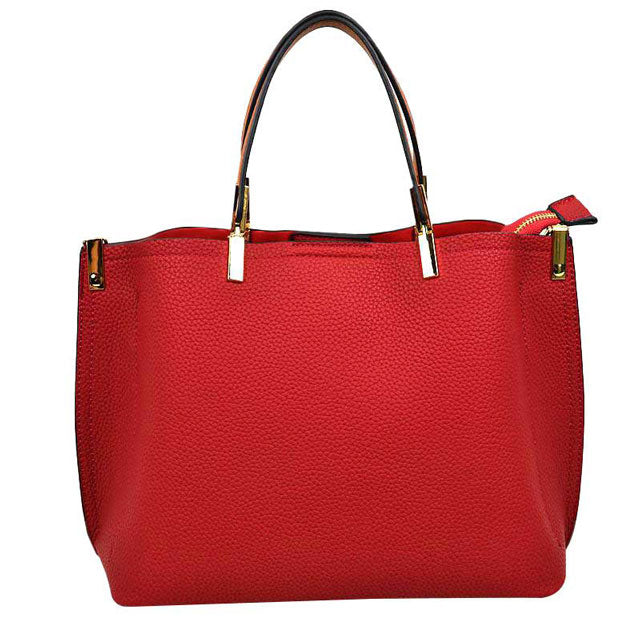 Red Simpler Times Bucket Crossbody Bags For Women. A great everyday casual shoulder bag composed of Faux leather. A simple design with subtle gold hardware details on the closure. Magnetic snap closure for an inner zipper pouch opening spacious to hold your phone, wallet, and other essentials securely.