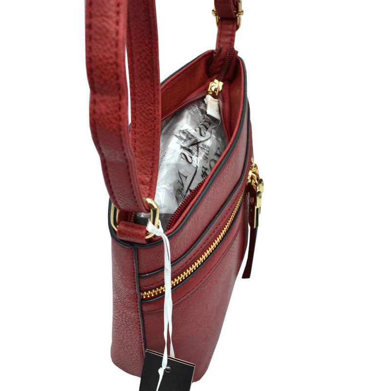 Red Zipper Detail Women's Crossbody Soft Leather Bag, These cross body bag is stylish daytime essential. Featuring one spacious big compartments and a shoulder strap. Show your trendy side with this awesome crossbody bag. perfectly lightweight to carry around all day. Hands-Free Cross-Body adds an instant runway style to your look, giving it ladylike chic. This handbag is destined to become your new favorite.