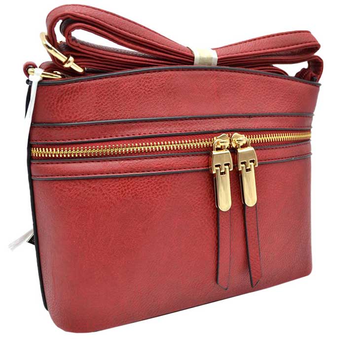 Red Zipper Detail Women's Crossbody Soft Leather Bag, These cross body bag is stylish daytime essential. Featuring one spacious big compartments and a shoulder strap. Show your trendy side with this awesome crossbody bag. perfectly lightweight to carry around all day. Hands-Free Cross-Body adds an instant runway style to your look, giving it ladylike chic. This handbag is destined to become your new favorite.