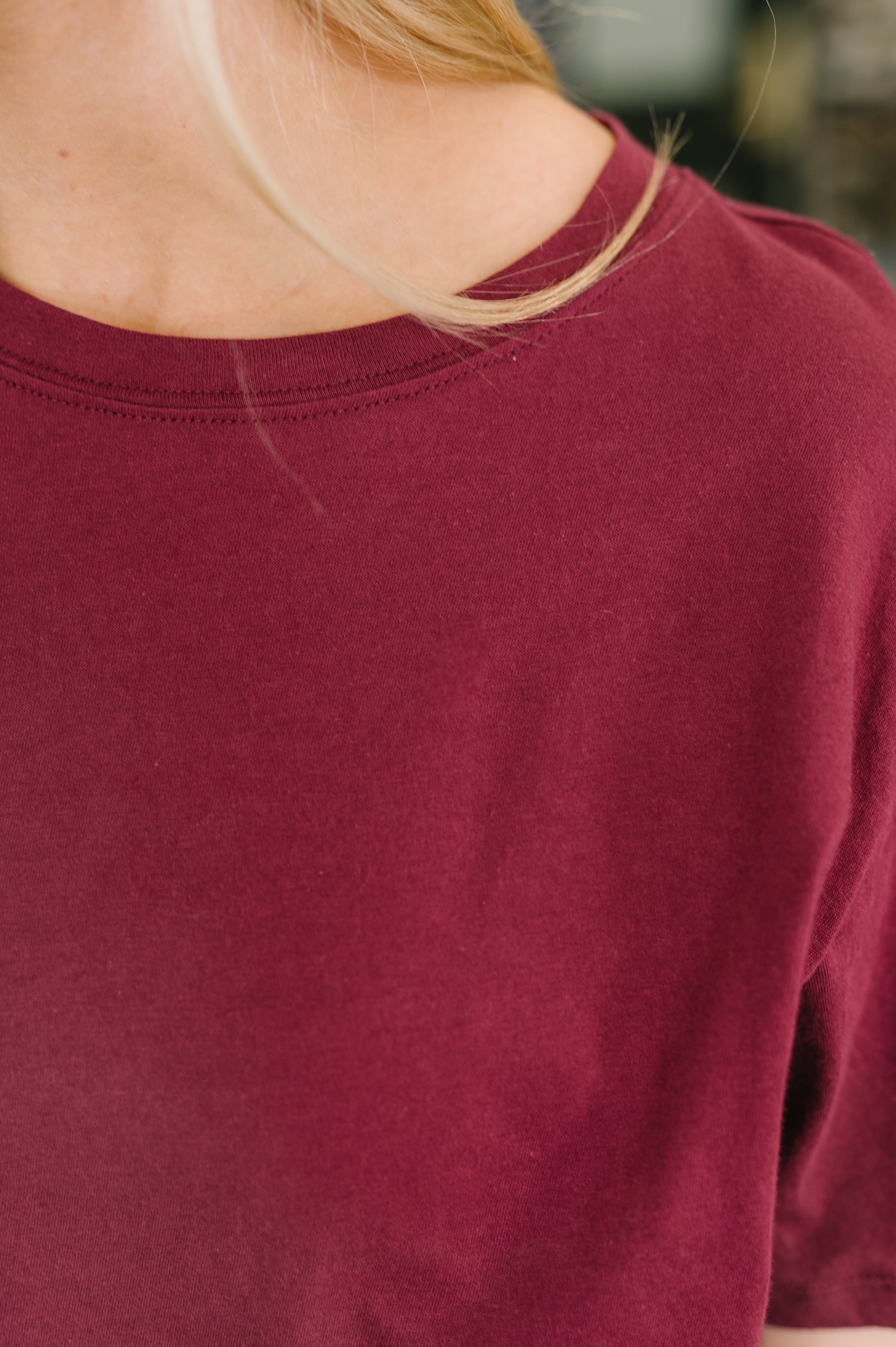 Rest Assured Basic Relaxed Tee in Cabernet - Charming Charlie