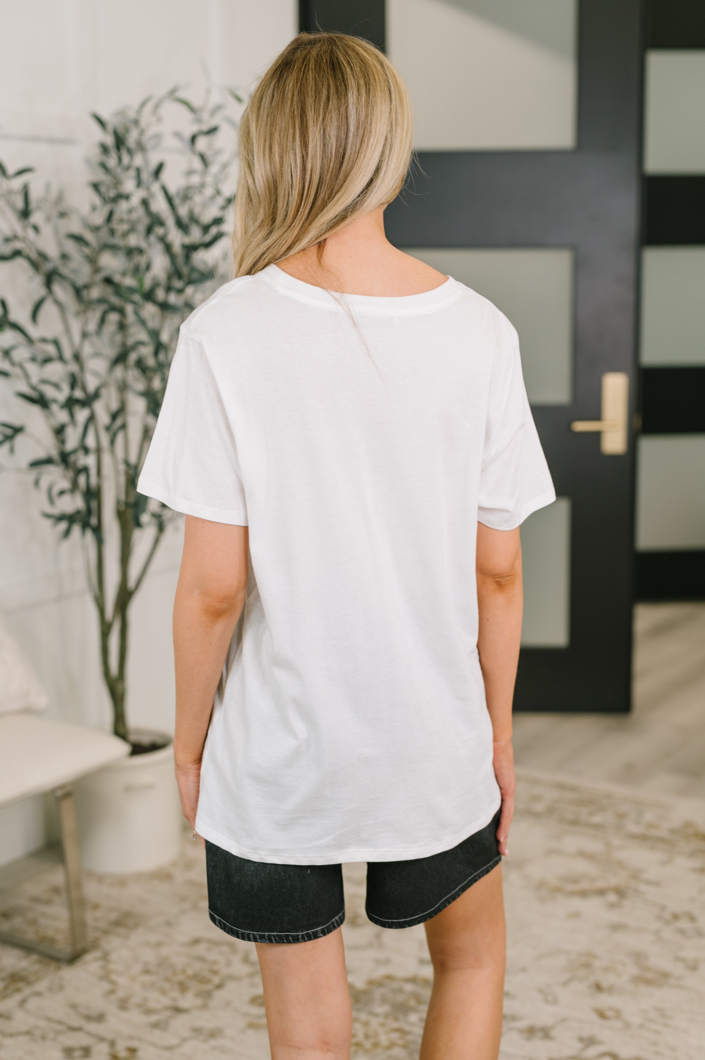 Rest Assured Basic Relaxed Tee in White - Charming Charlie