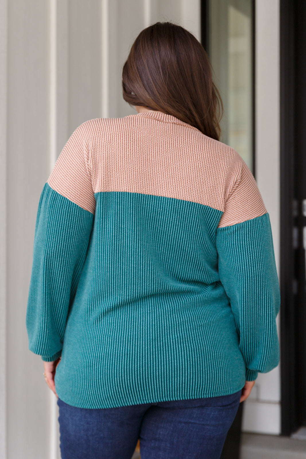Retro and Ribbed Floral Color Block Top - Charming Charlie