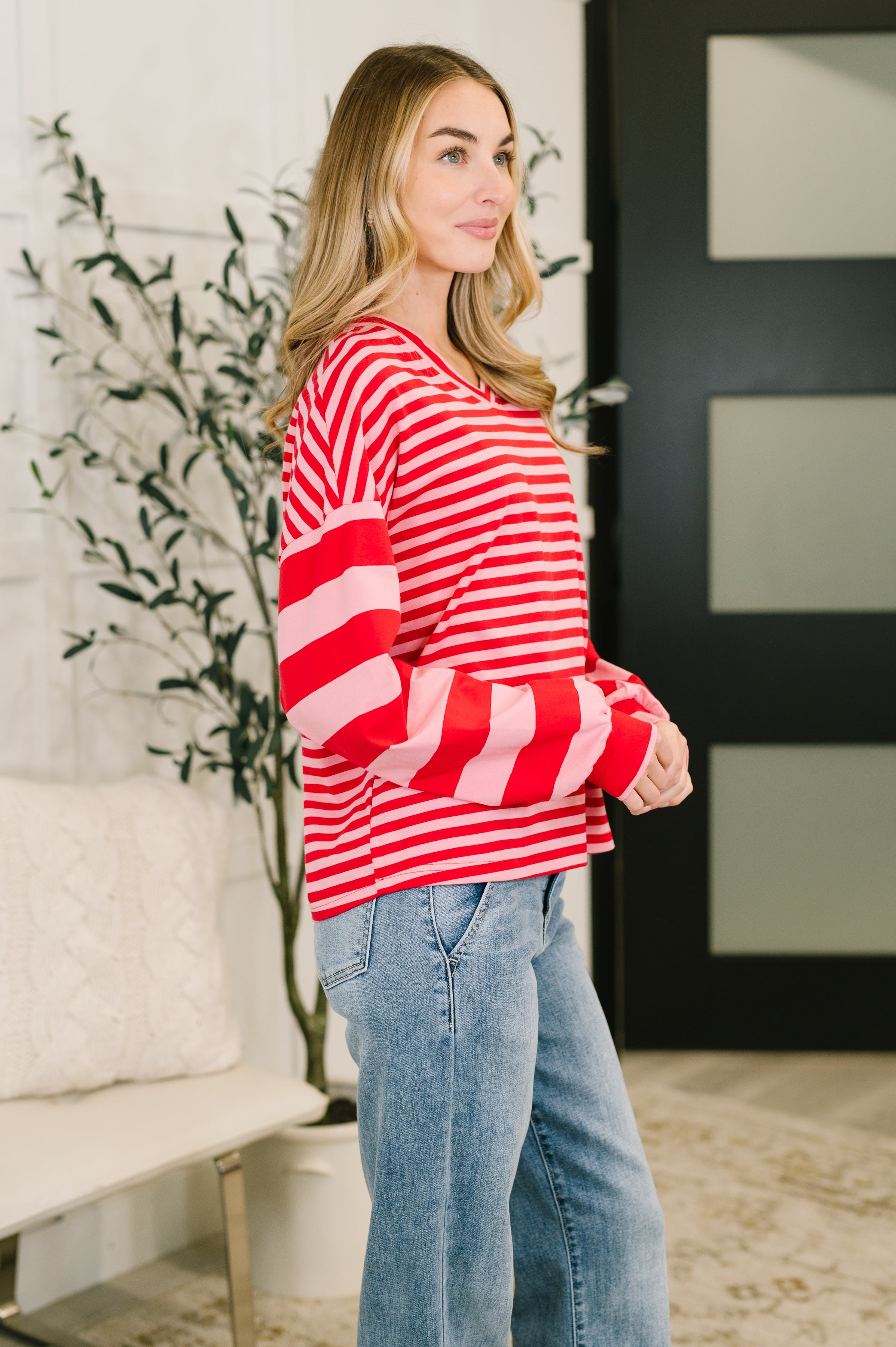 Rhythm & Rows V-Neck Drop Shoulder Pullover - Charming Charlie