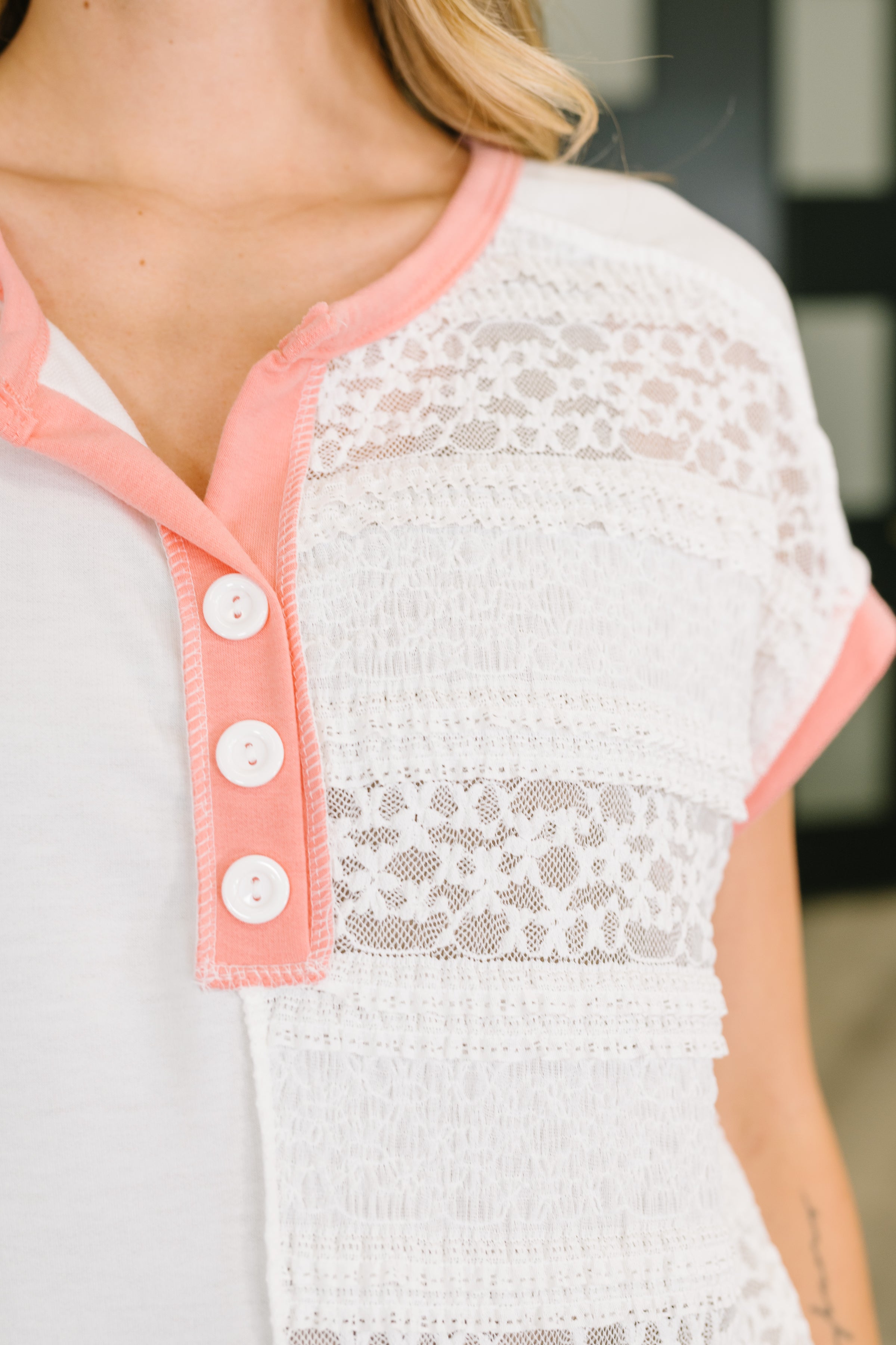 Right Thing to Say Textured Henley Top - Charming Charlie