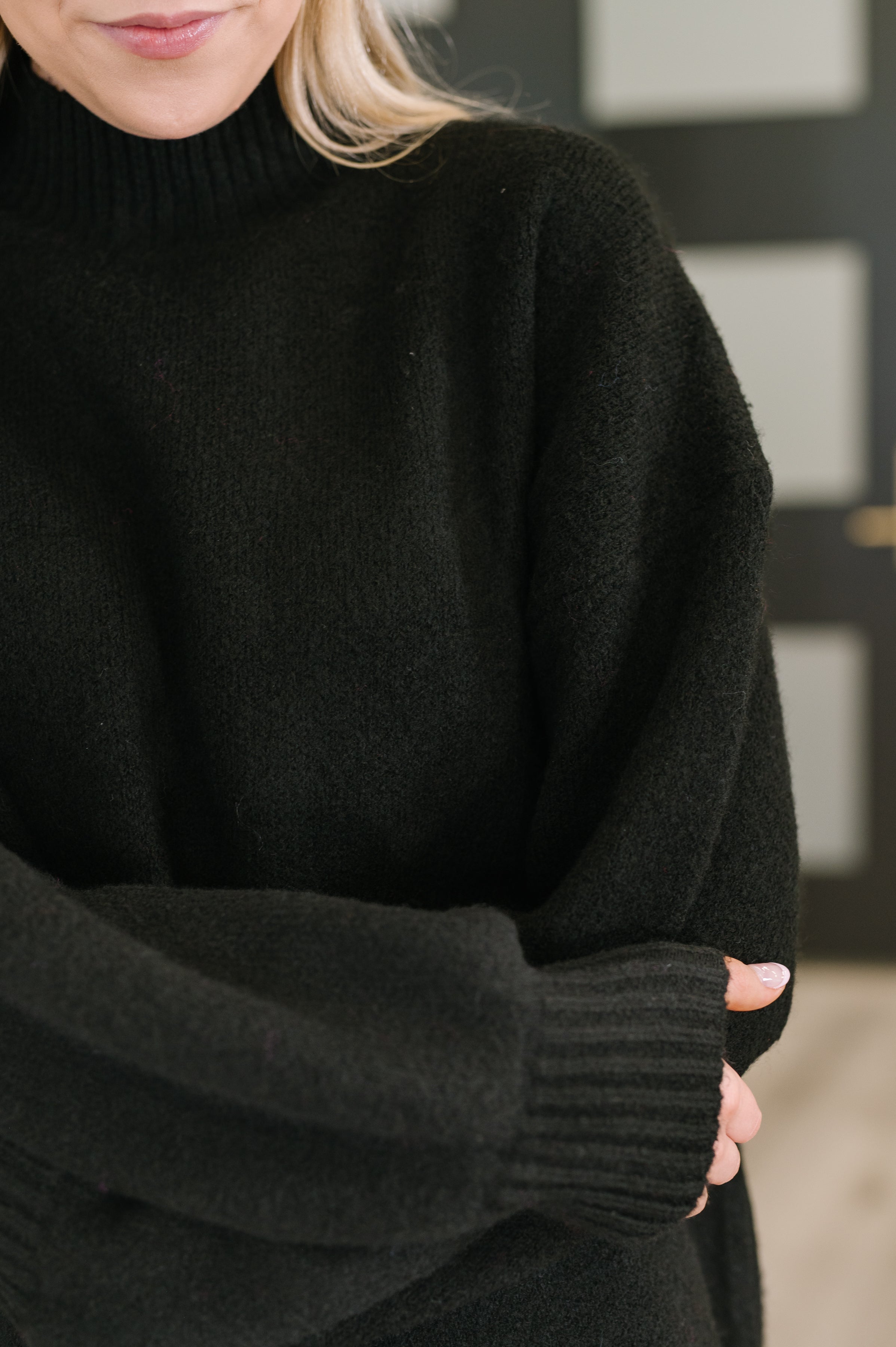 Right to the Core High Neck Pullover in Black - Charming Charlie