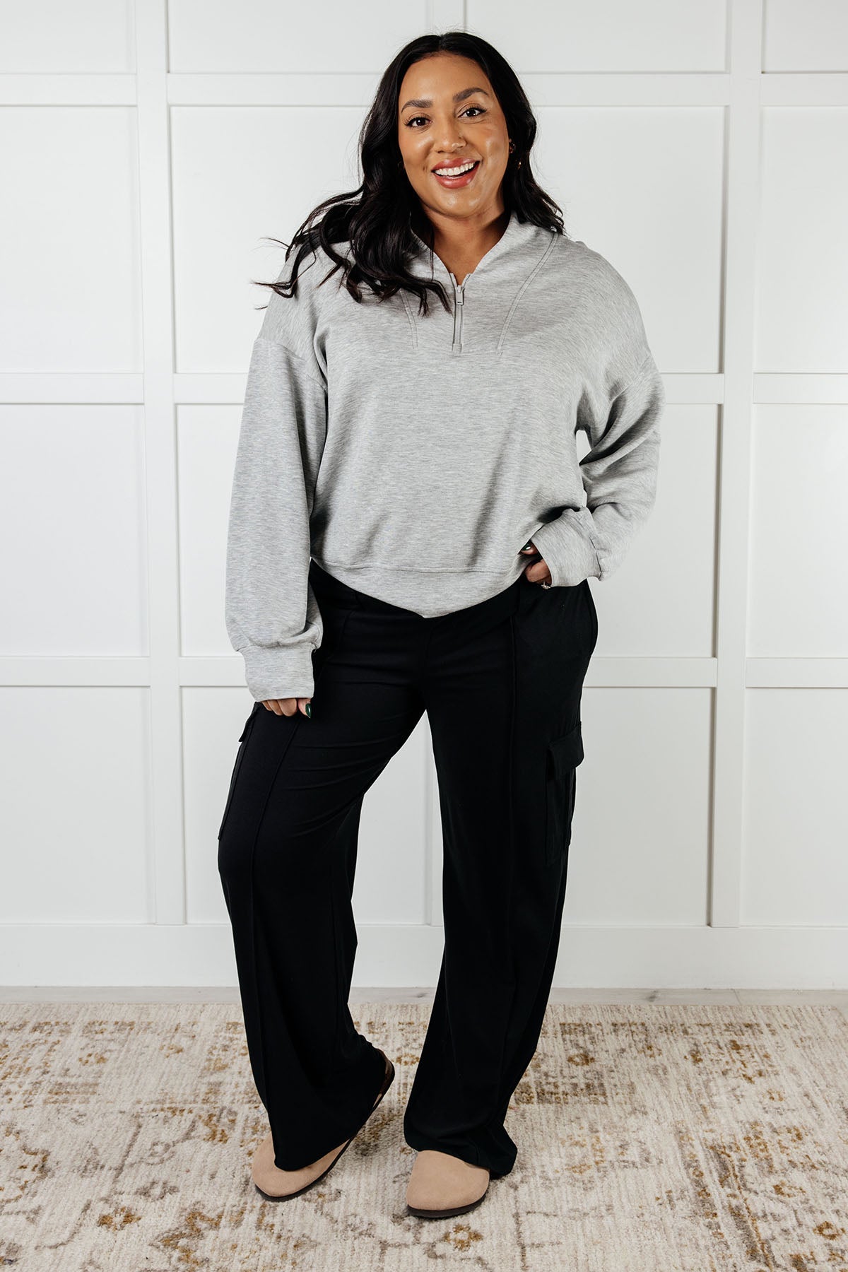 Rogue Runner Half Zip Jacket in Heather Grey - Charming Charlie