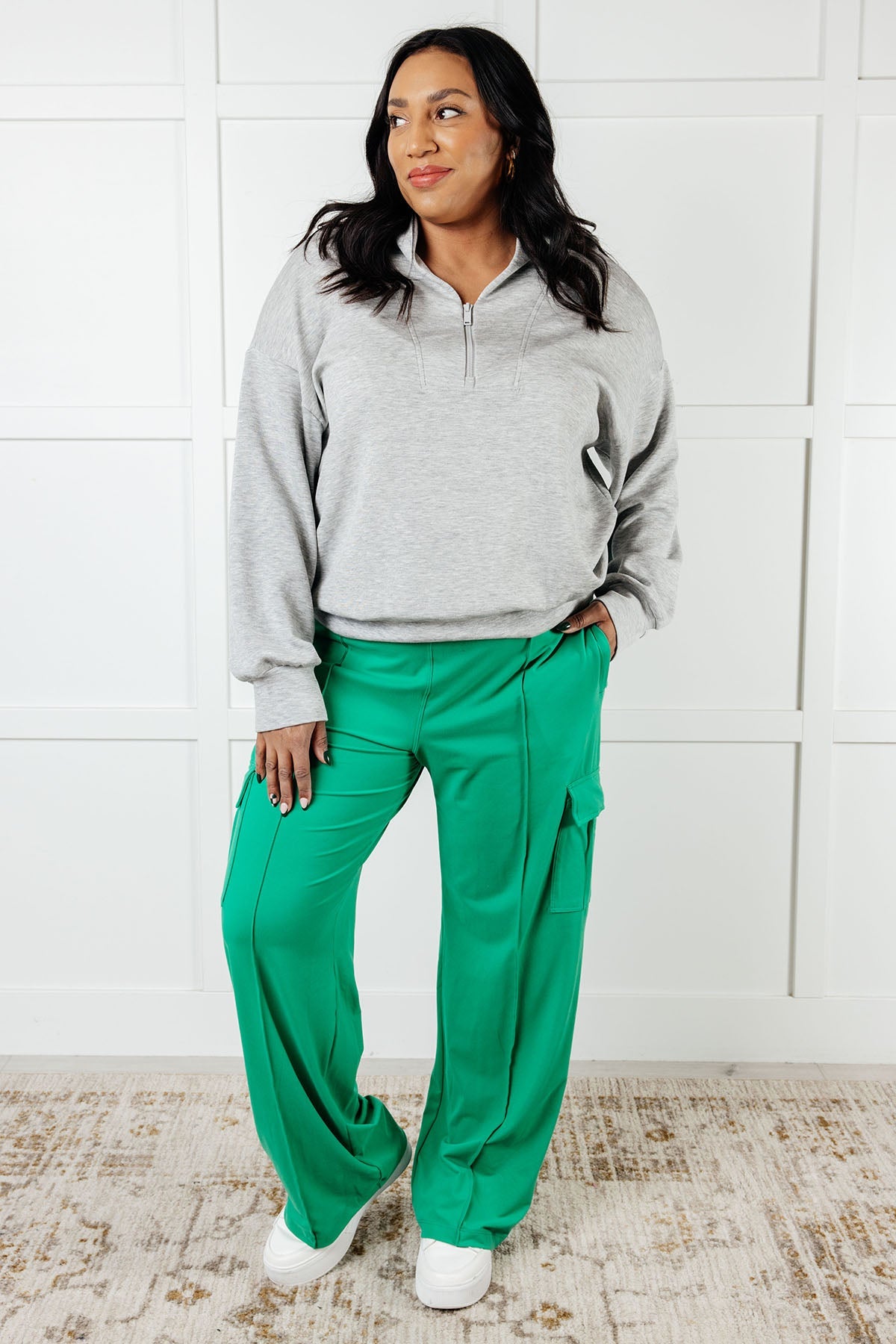Rogue Runner Half Zip Jacket in Heather Grey - Charming Charlie