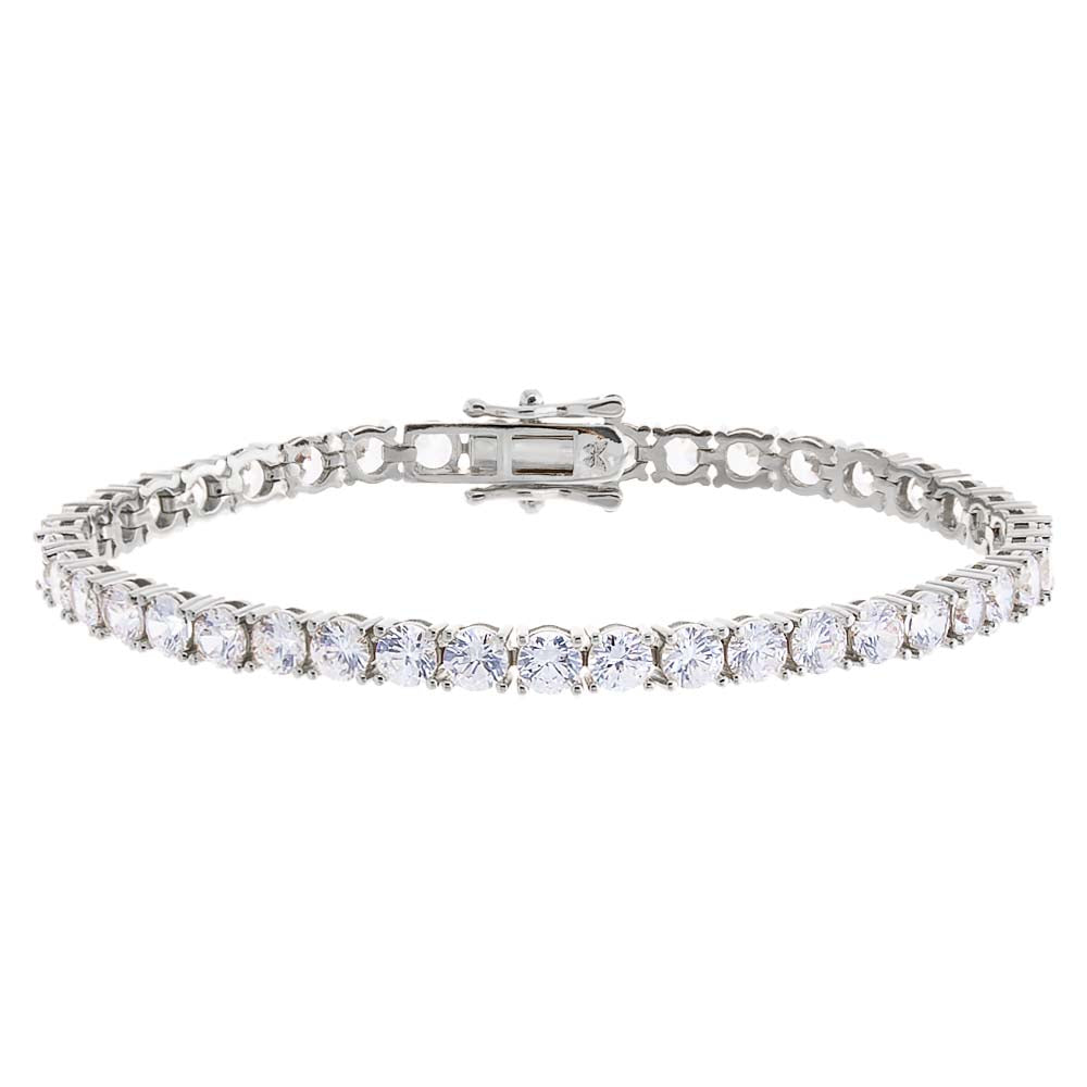 Silver / 4MM / 6.5" Classic Tennis Bracelet - Adina's Jewels