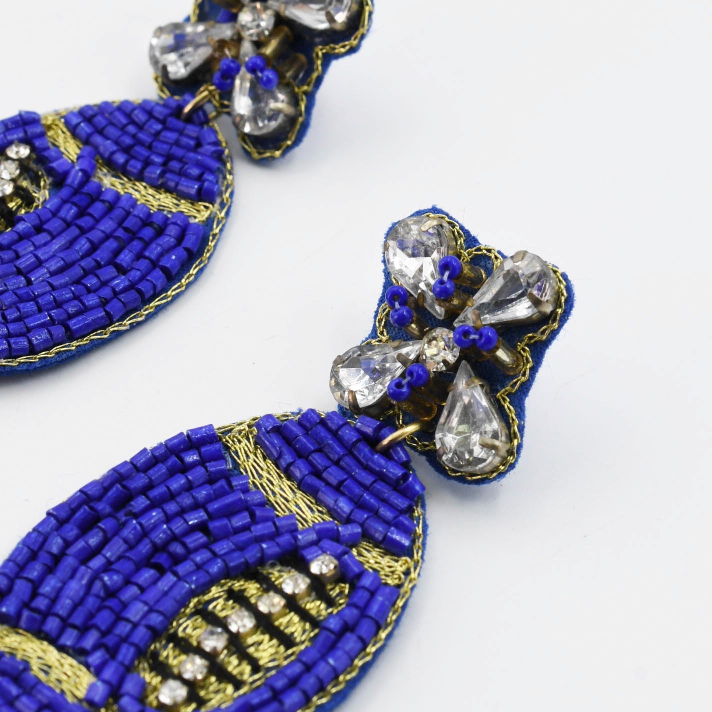 Royal Blue/Gold Football Earring S33 - Charming Charlie