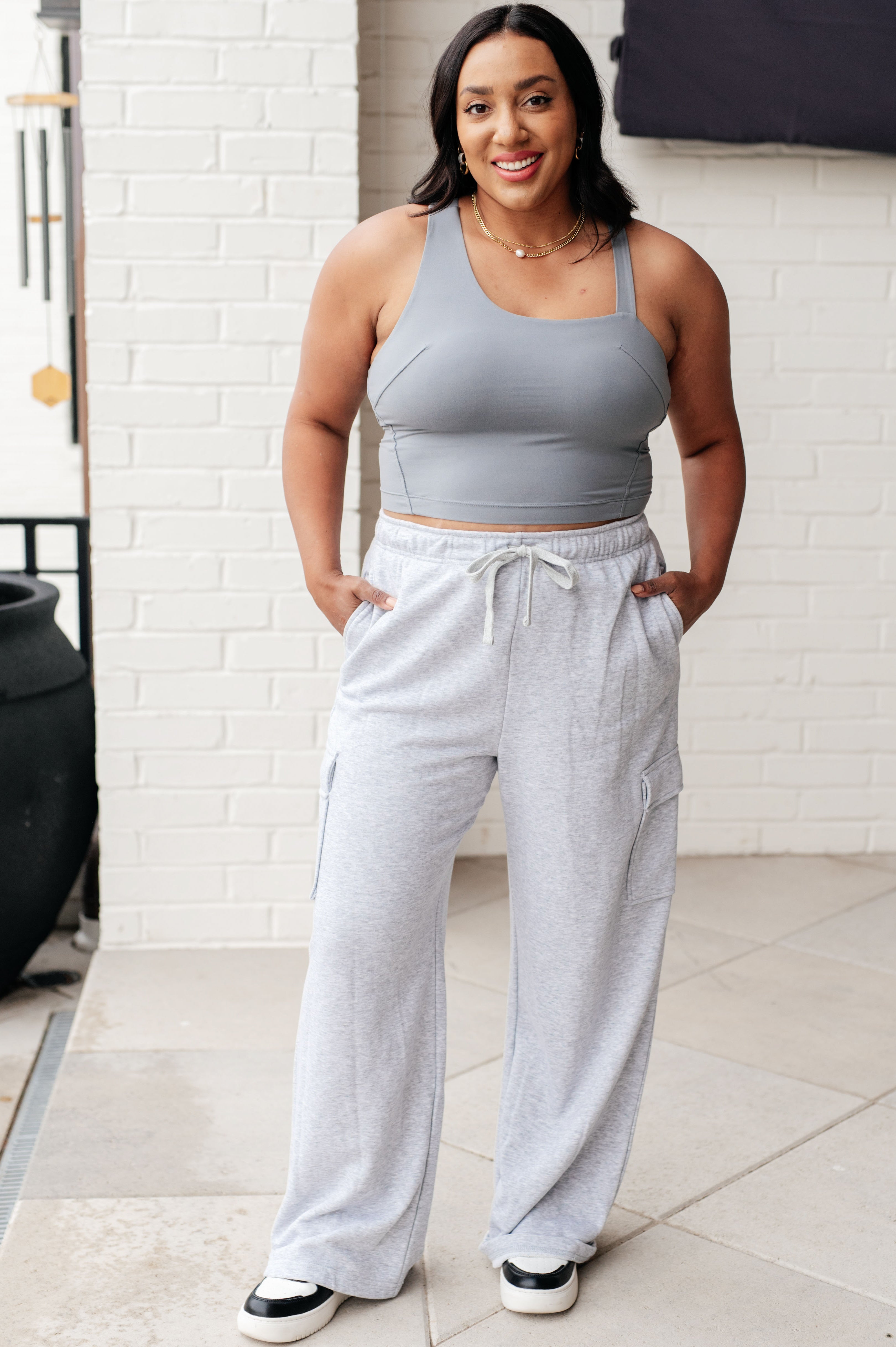 Doing it For Me Asymmetrical Tank in Rhino Grey - Charming Charlie