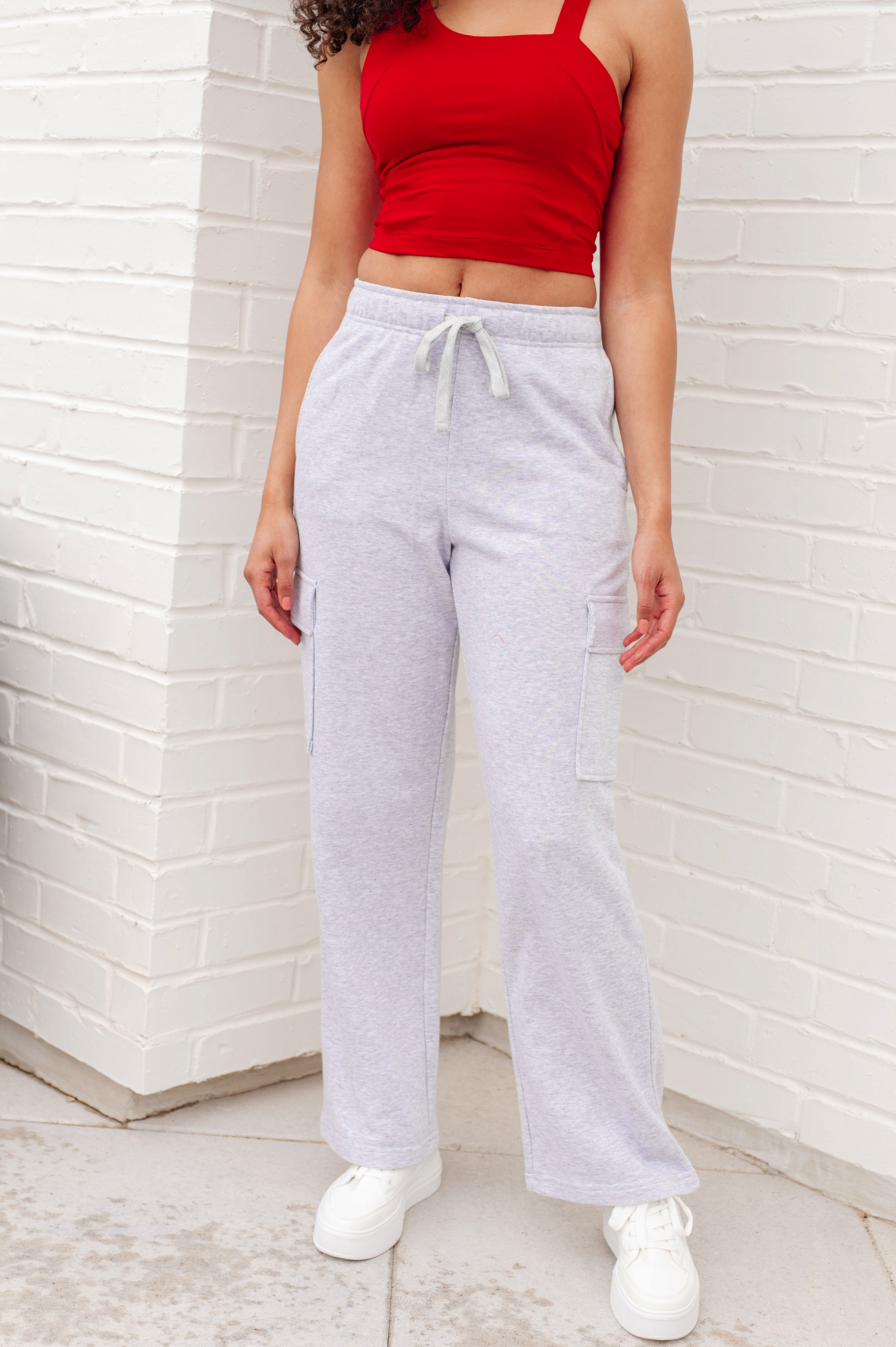 Run, Don't Walk Cargo Sweatpants in Grey - Charming Charlie