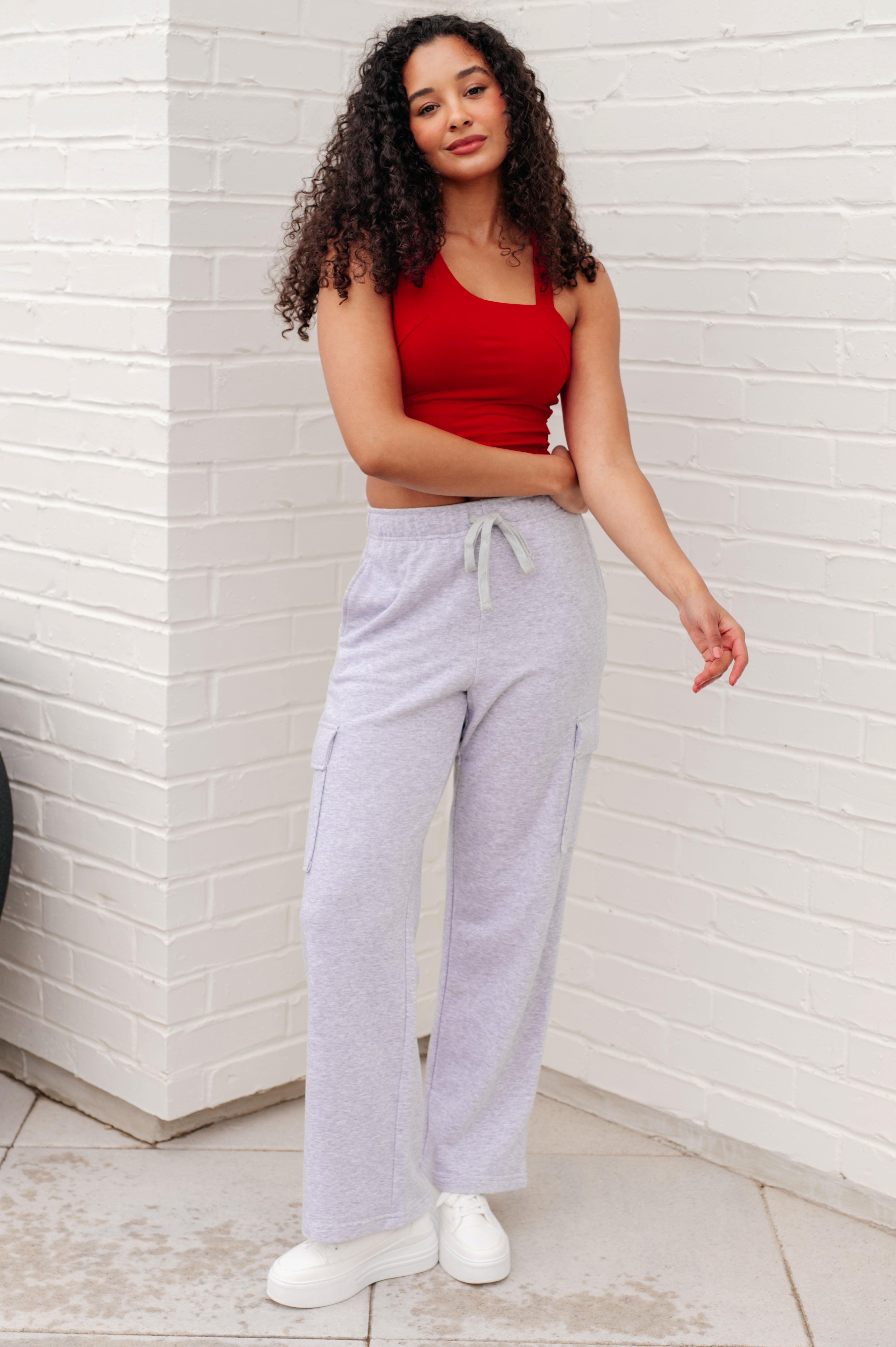 Run, Don't Walk Cargo Sweatpants in Grey - Charming Charlie