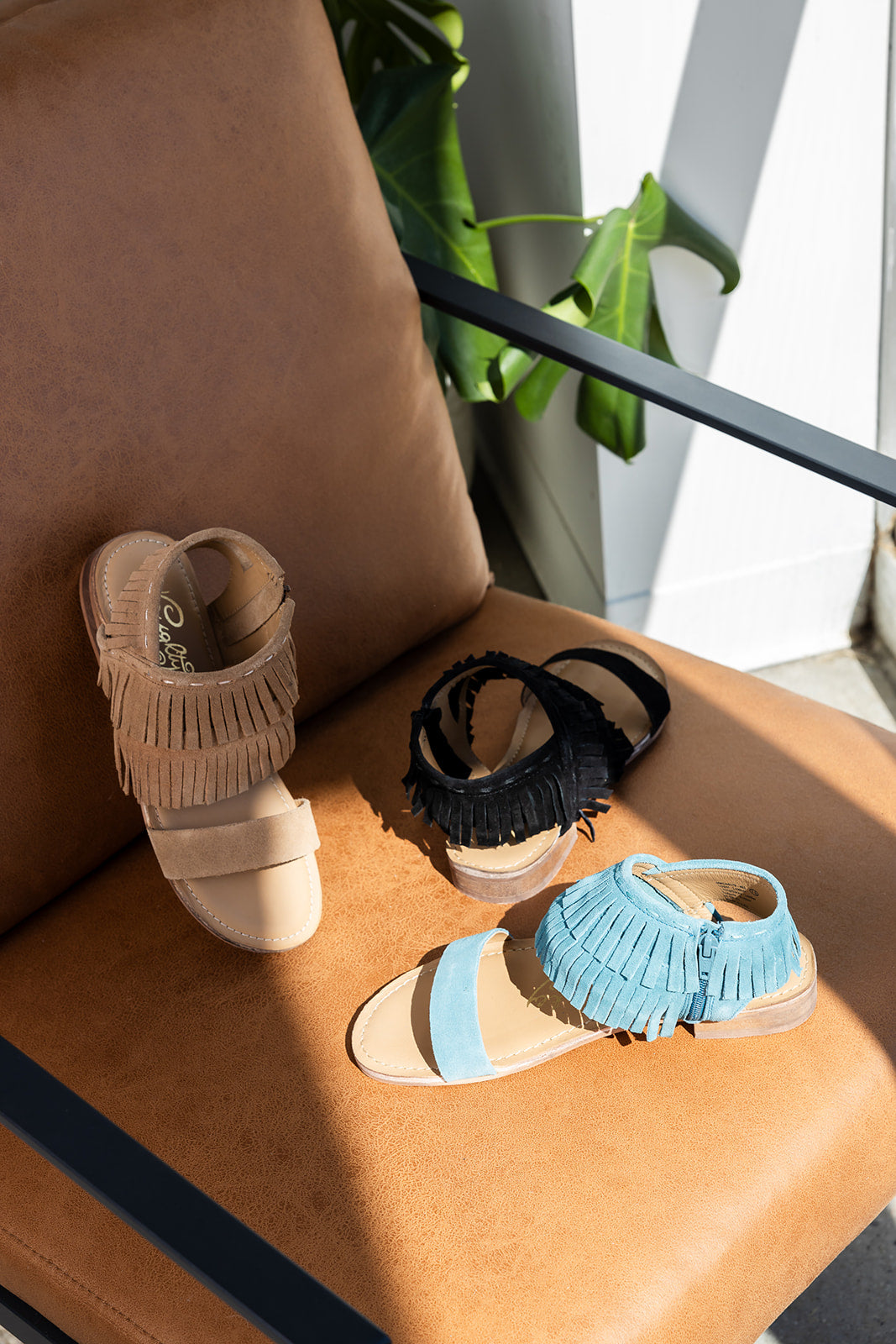 Fringe Star Sandal in Black - Charming Charlie