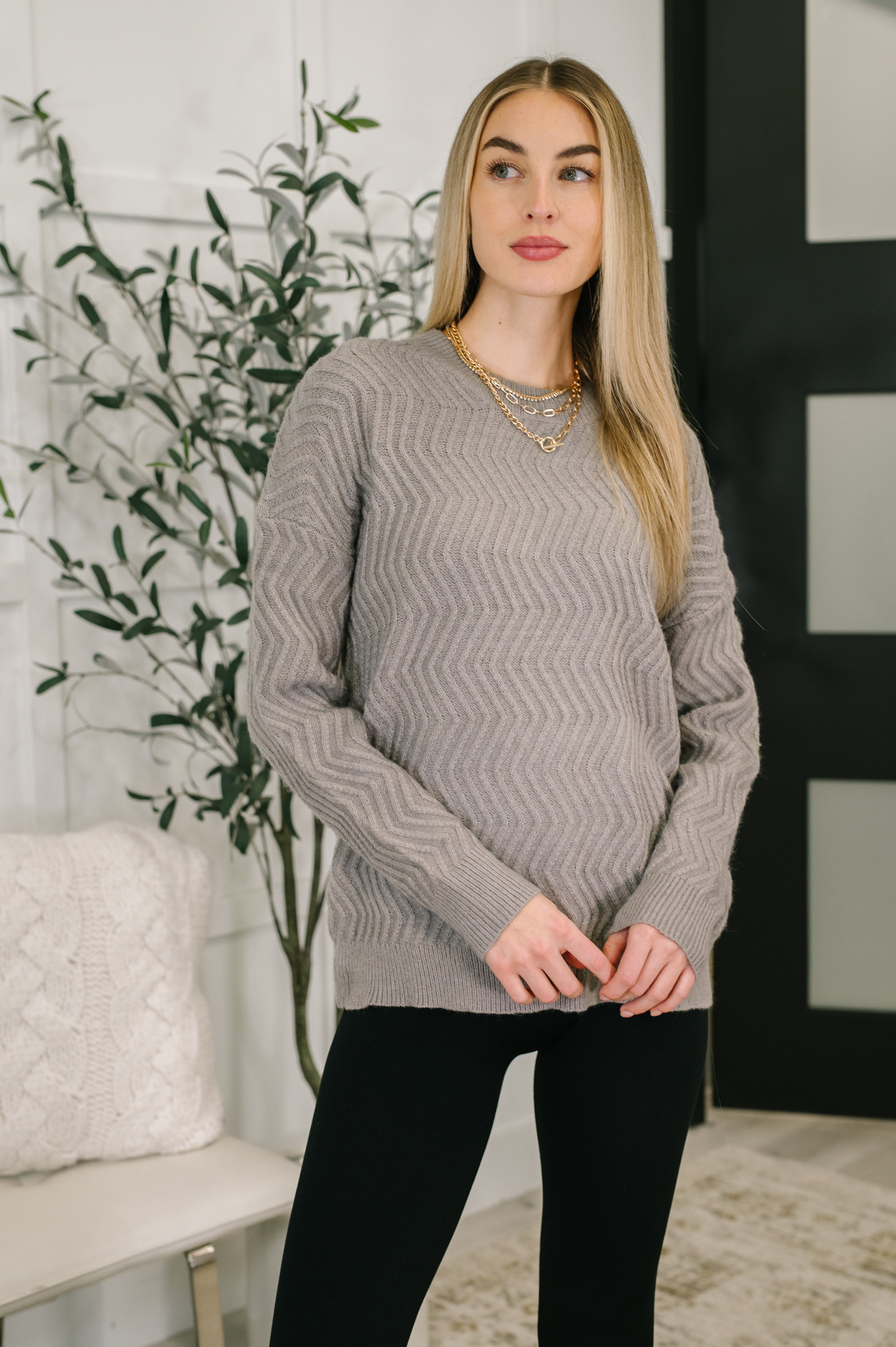 Rush of Joy Textured Long Sleeve Top - Charming Charlie