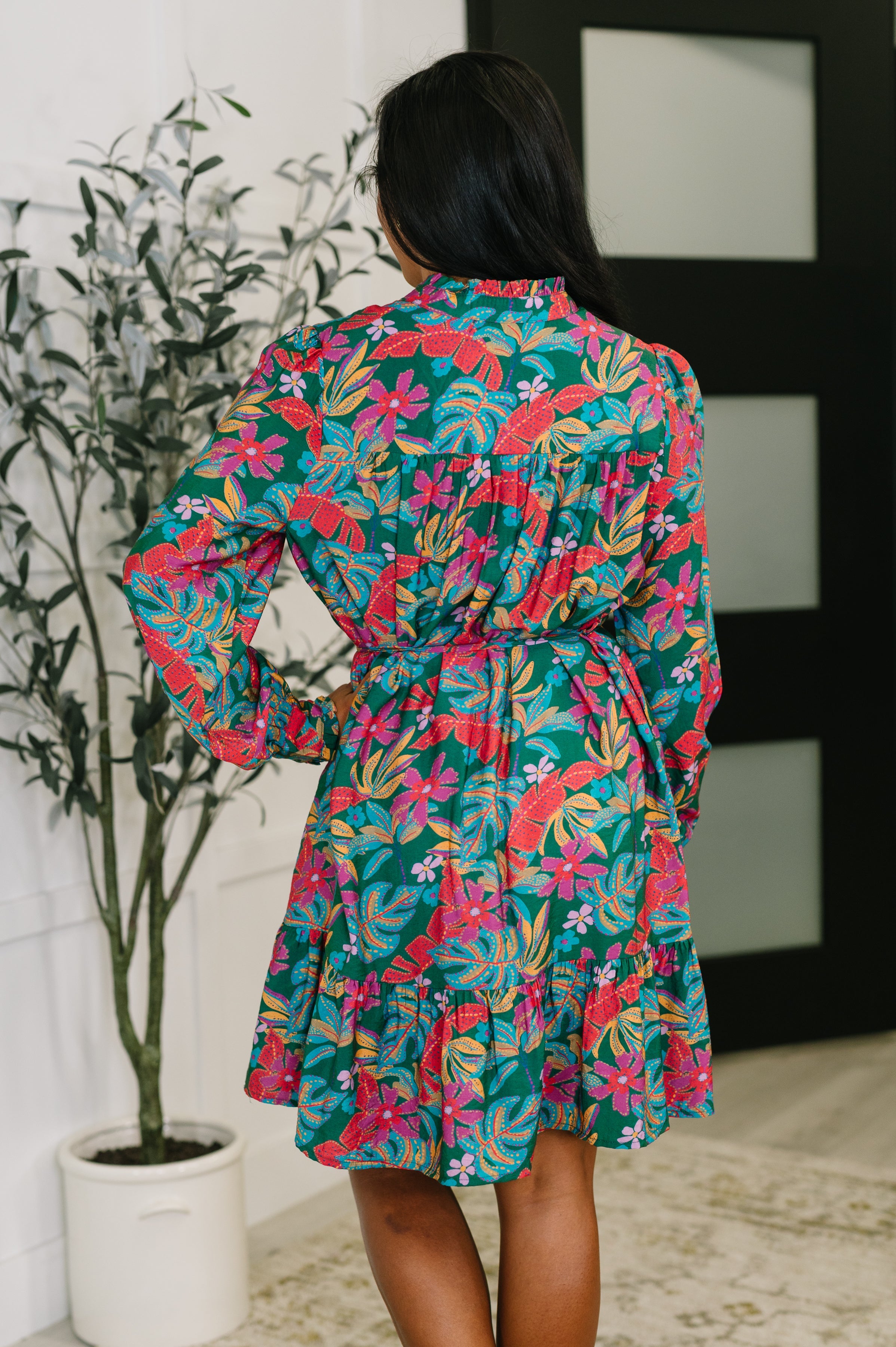 Rustic Retreat Long Sleeve Dress - Charming Charlie