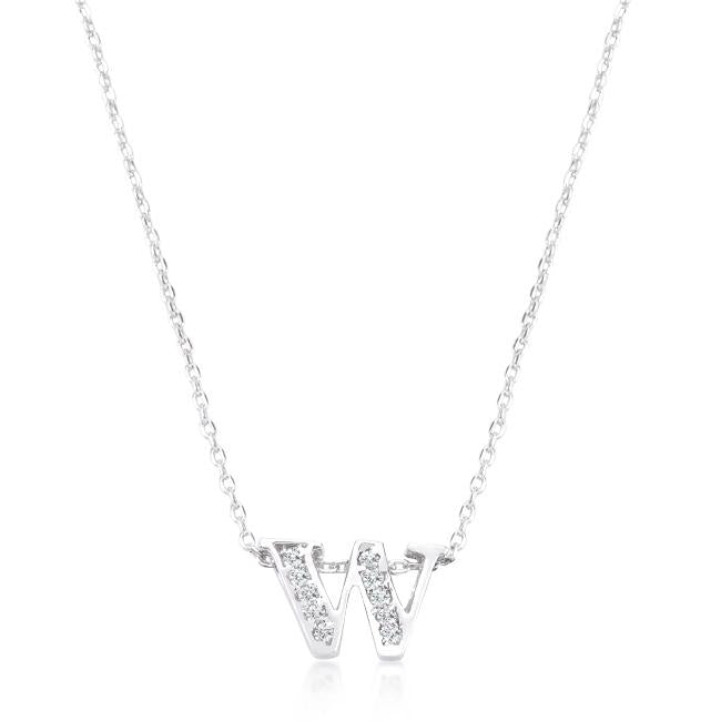 Pave Initial W Pendant - Charming Charlie