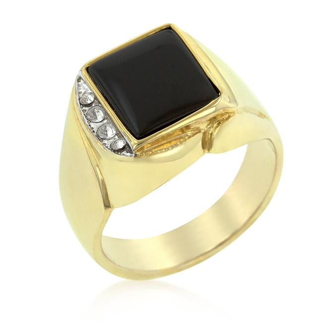 Onyx and Crystal Statement Ring - Charming Charlie