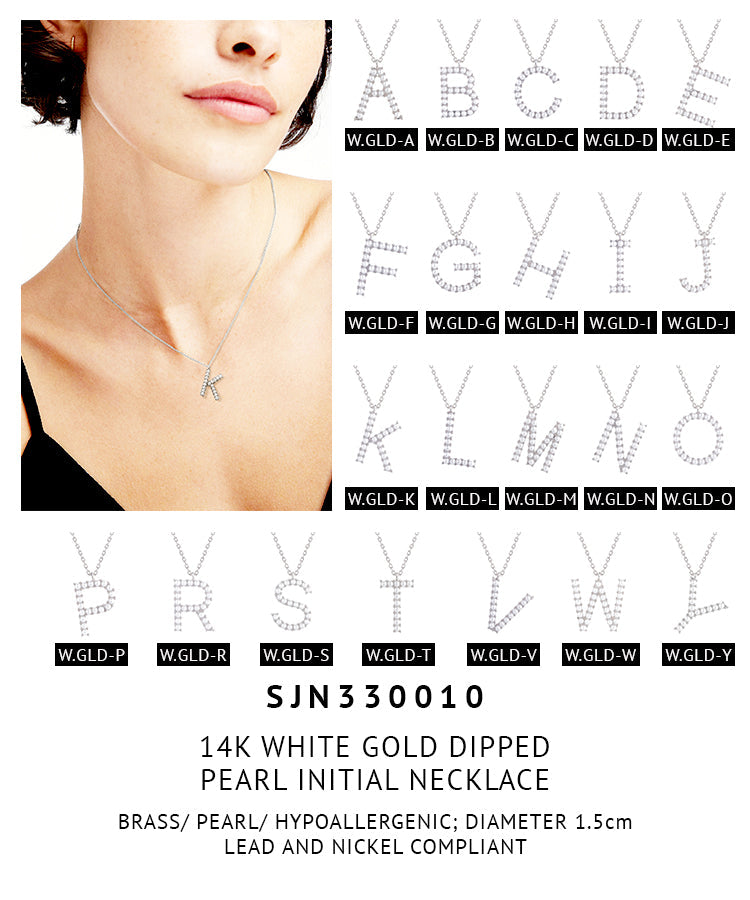 14K Gold Dipped Pearl initial Necklace - Charming Charlie