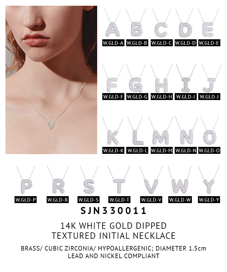14K Gold Dipped Textured Initial Necklace - Charming Charlie