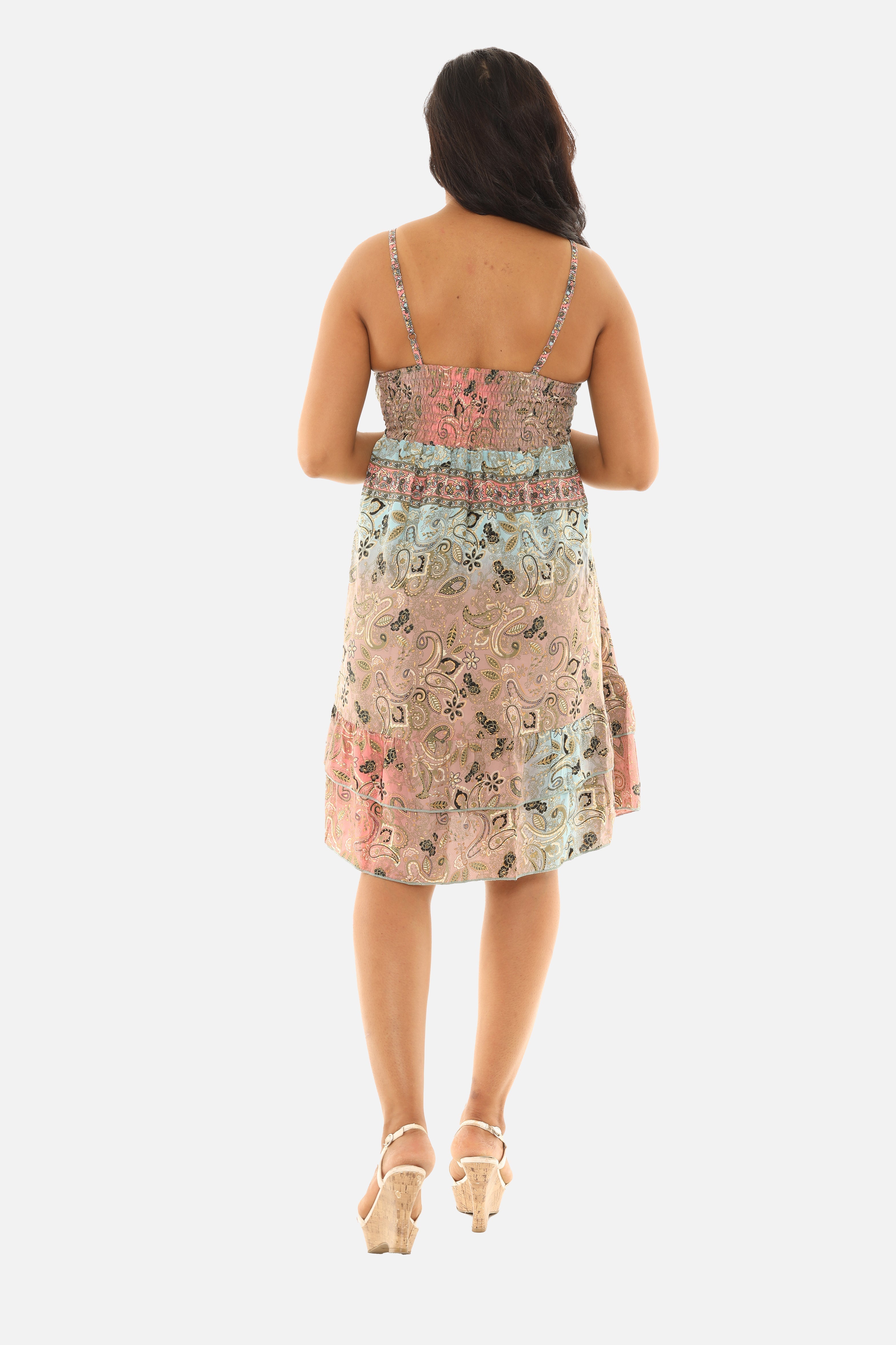 Bohemian Print V-neck Spagetti Strap Dress - Charming Charlie
