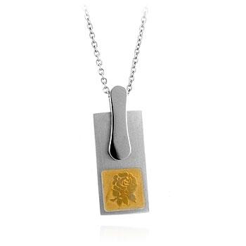 Stainless Steel Floral Silhouette Pendant - Charming Charlie