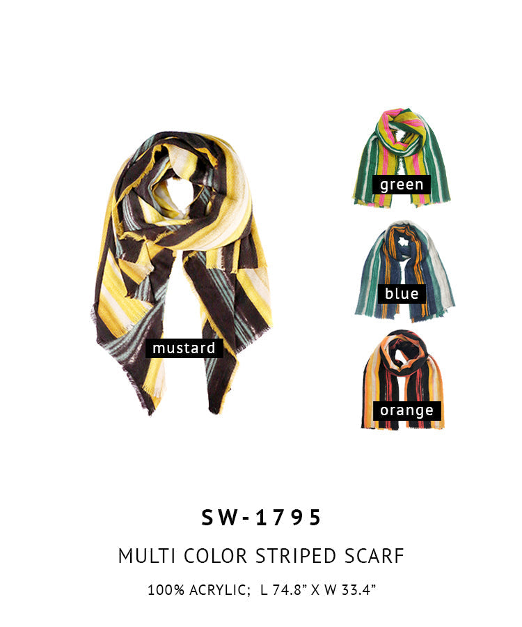 Multi Color Striped Scarf - Charming Charlie