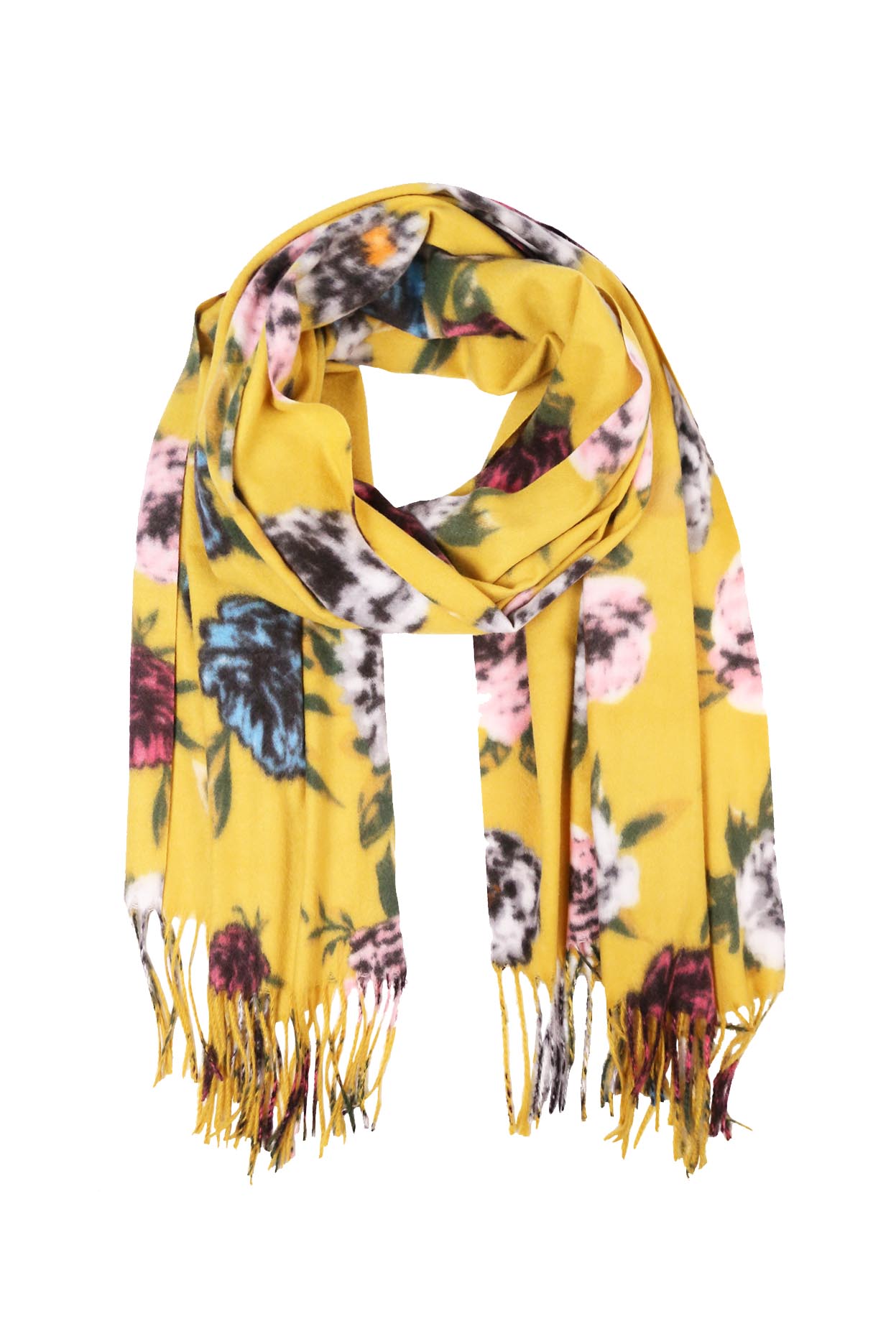 Floral Scarf With Fringe - Charming Charlie