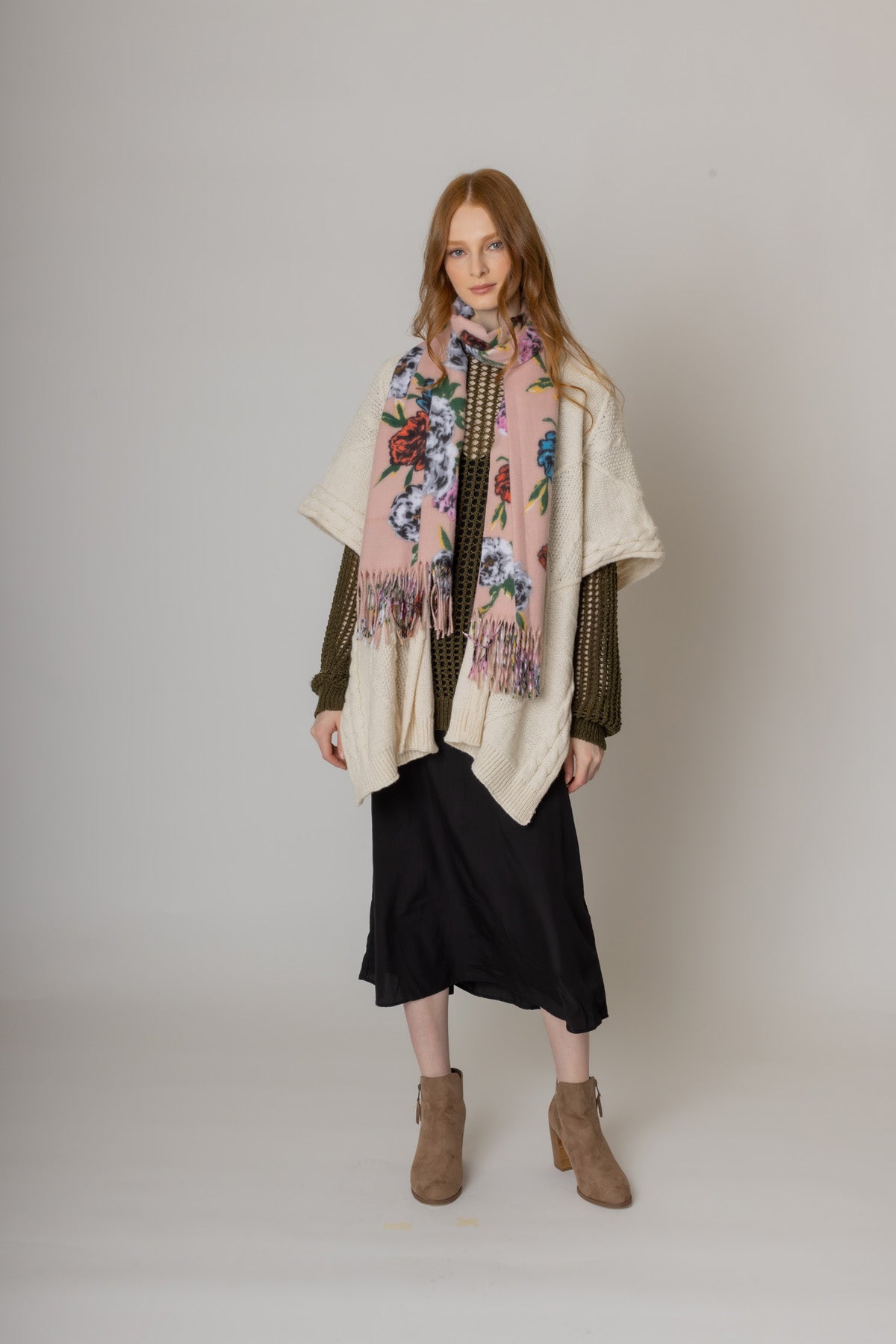 Floral Scarf With Fringe - Charming Charlie