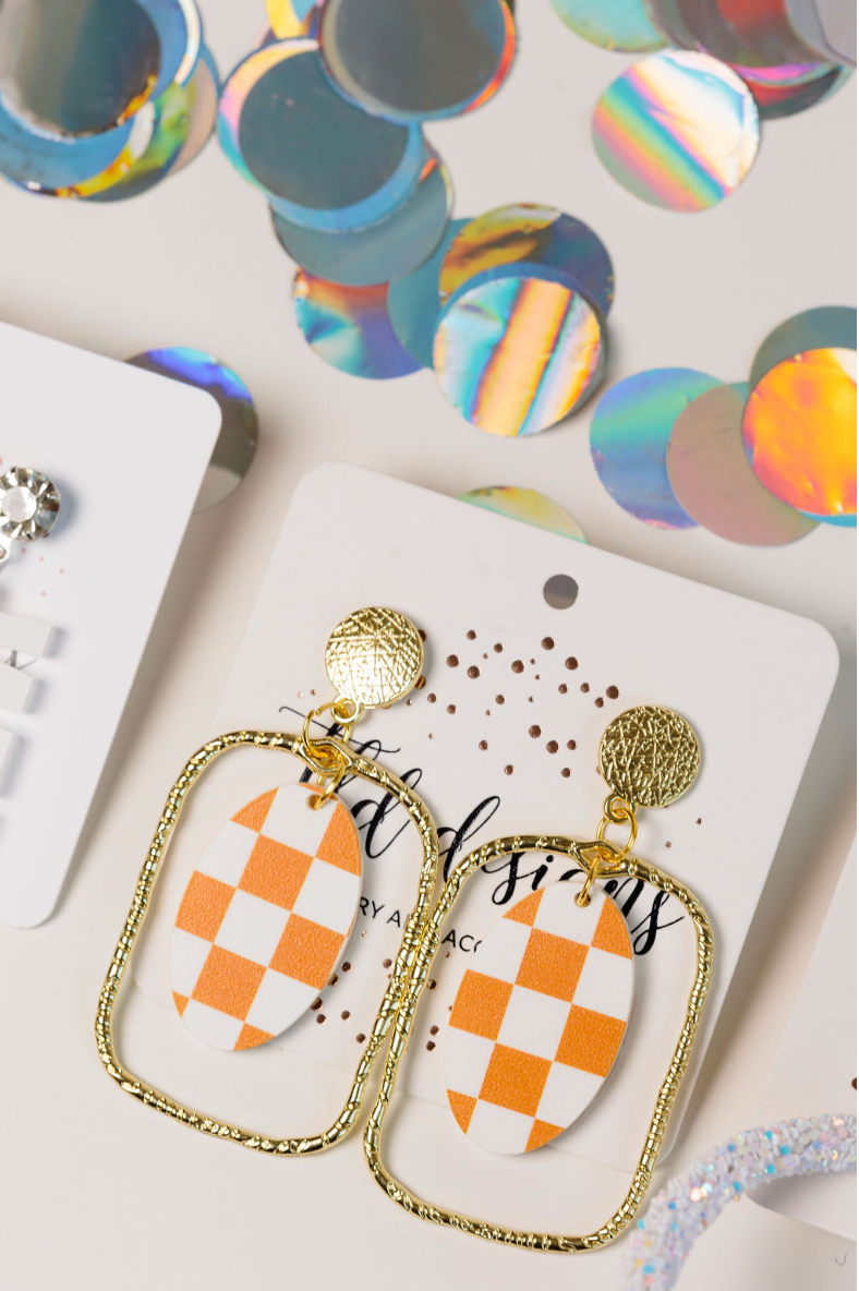 Orange Checkered TLD's - Charming Charlie