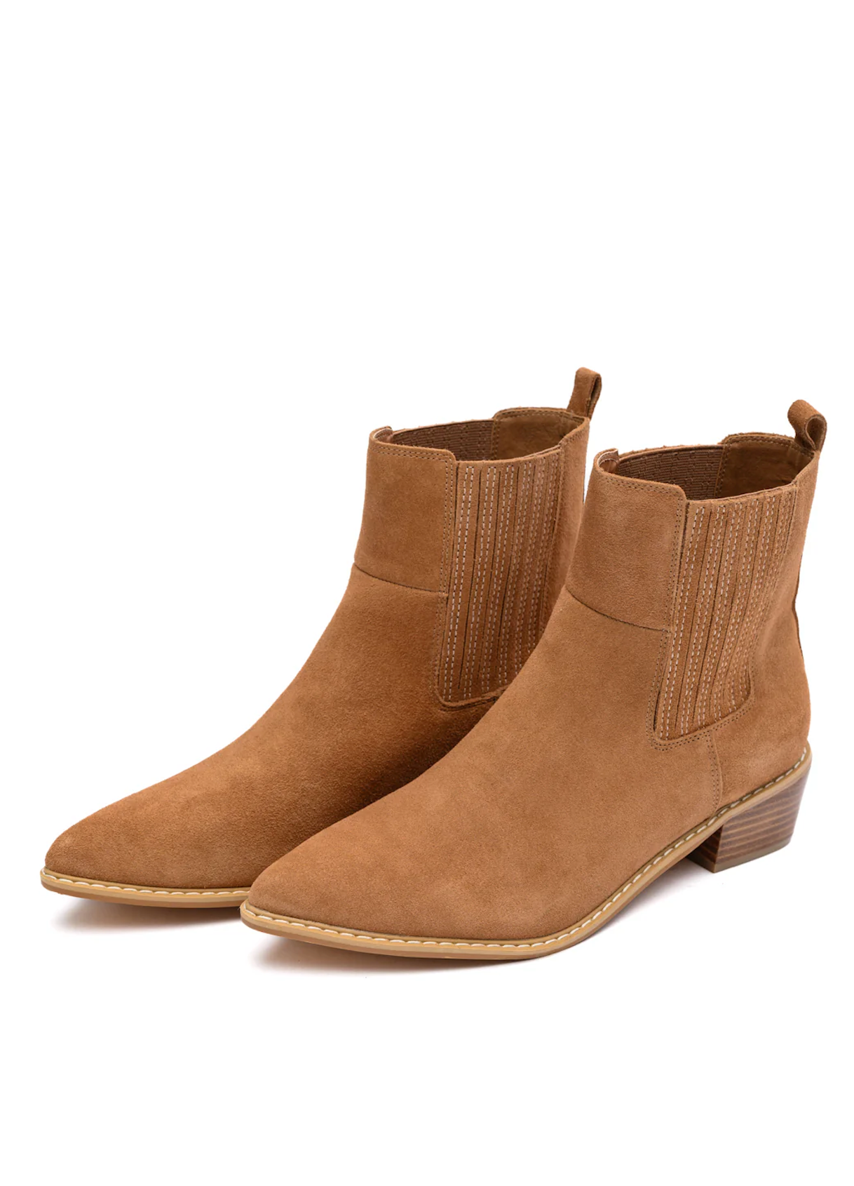 Leonor Suede Ankle Boot in Tan - Charming Charlie