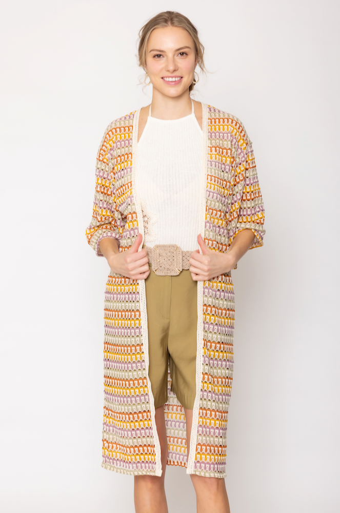 Stripe Crochet Cardigan - Charming Charlie