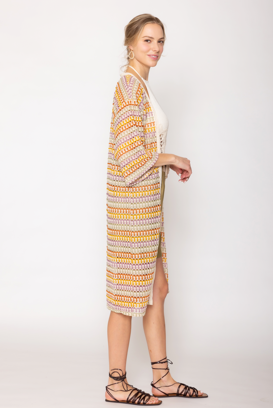 Stripe Crochet Cardigan - Charming Charlie