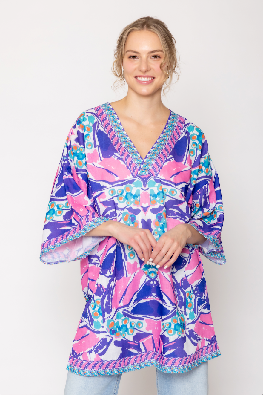 Tropical Print Poncho - Charming Charlie