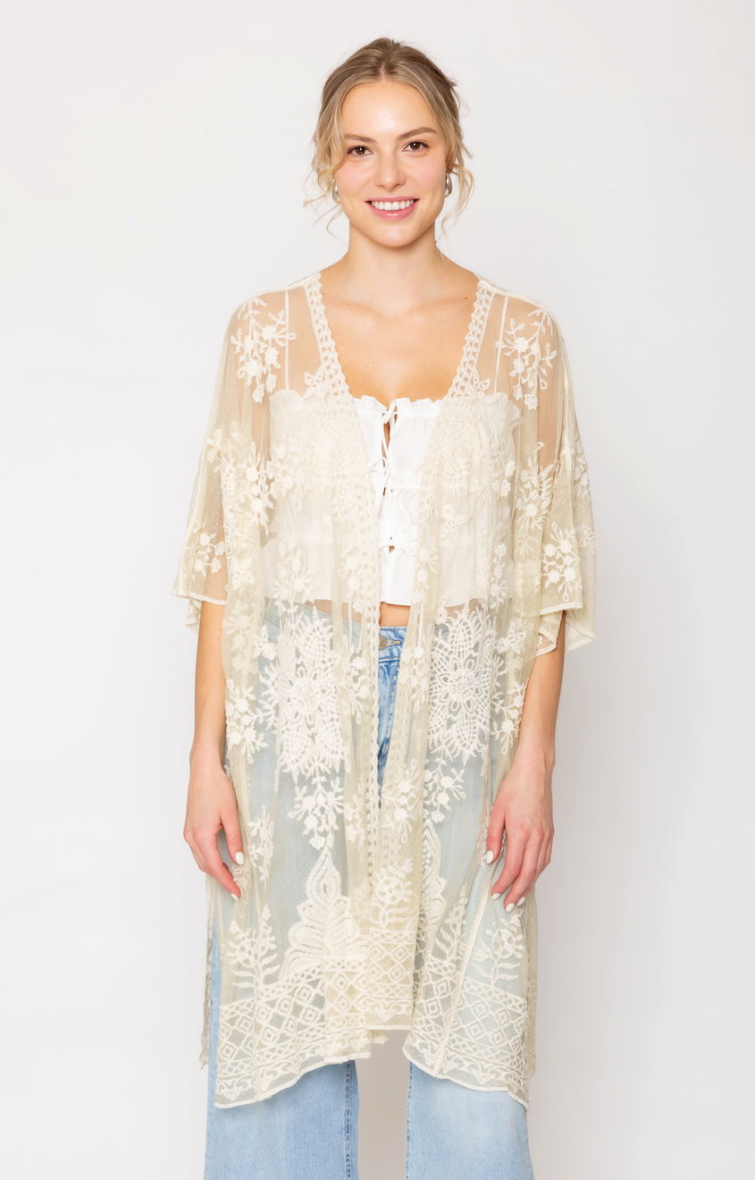 Flower Lace Kimono - Charming Charlie