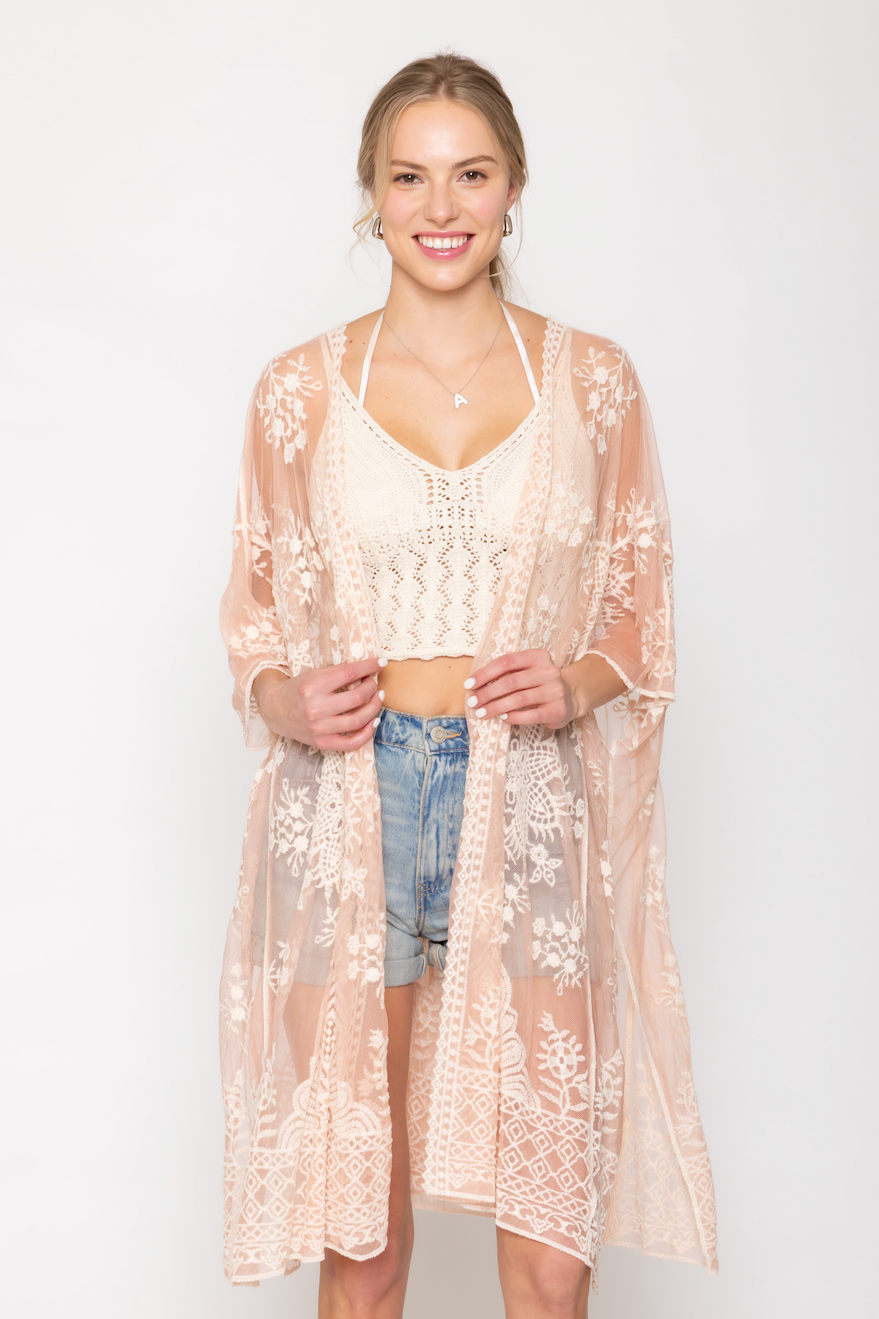 Flower Lace Kimono - Charming Charlie