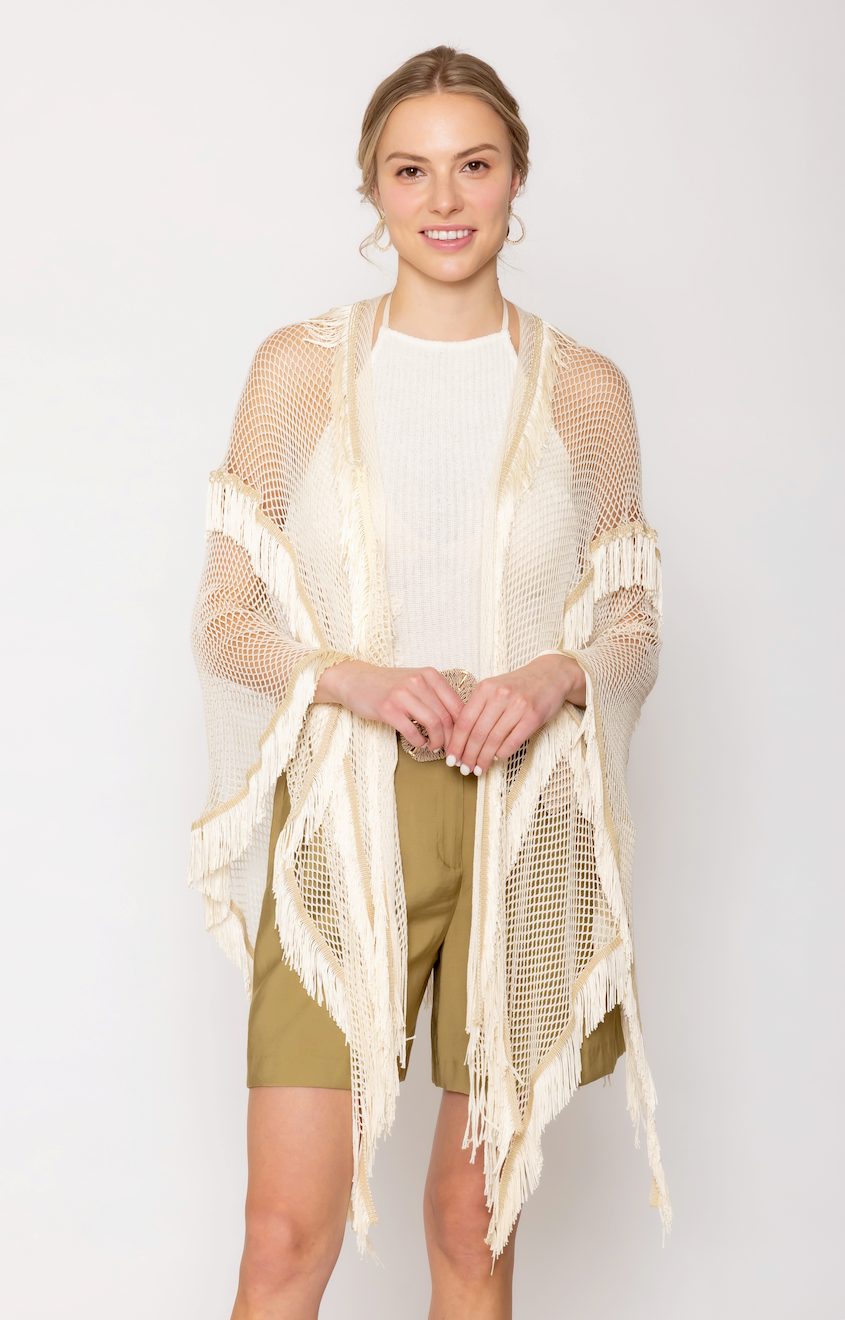 Lurex Tassel Kimono - Charming Charlie
