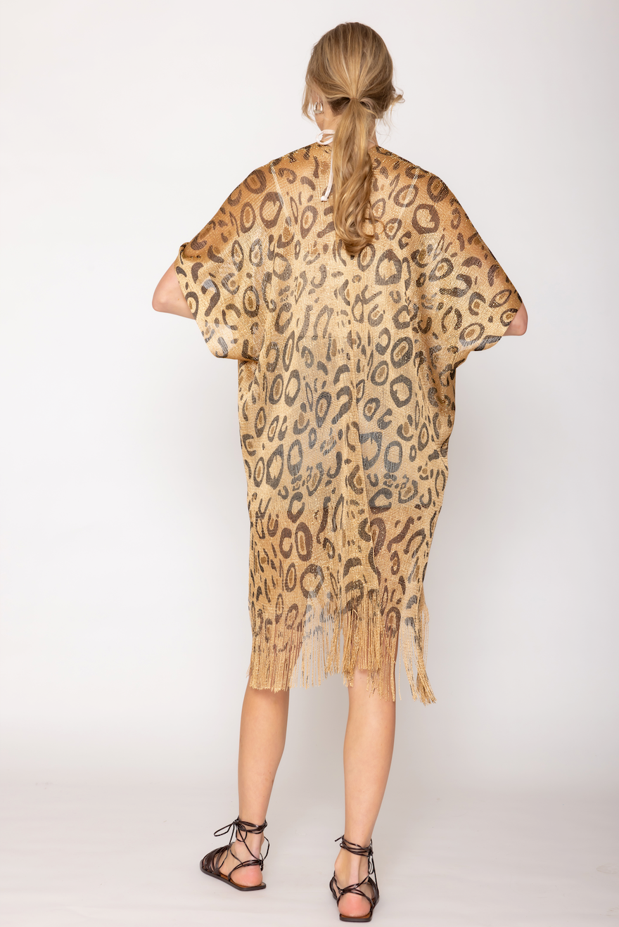 Leopard Lurex Kimono - Charming Charlie