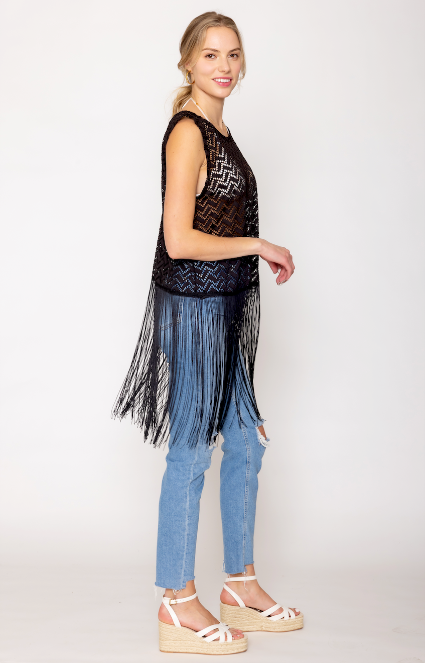 Crochet Poncho with Fringe - Charming Charlie