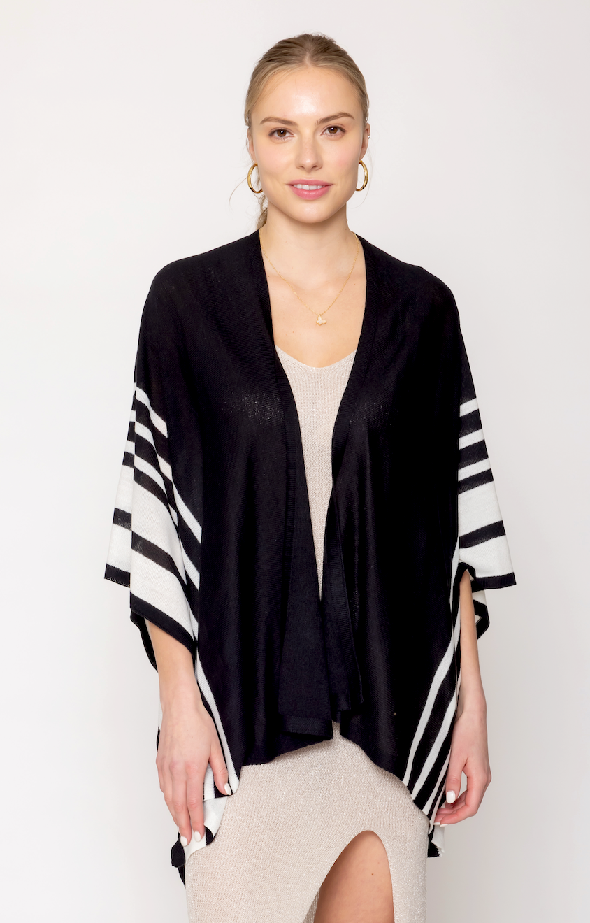 Two Tone Border Ruana - Charming Charlie