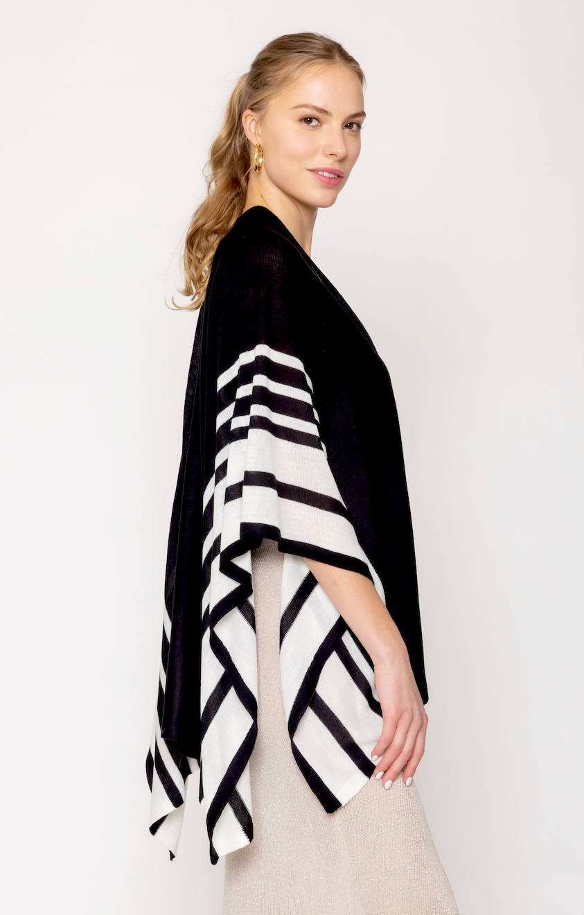 Two Tone Border Ruana - Charming Charlie