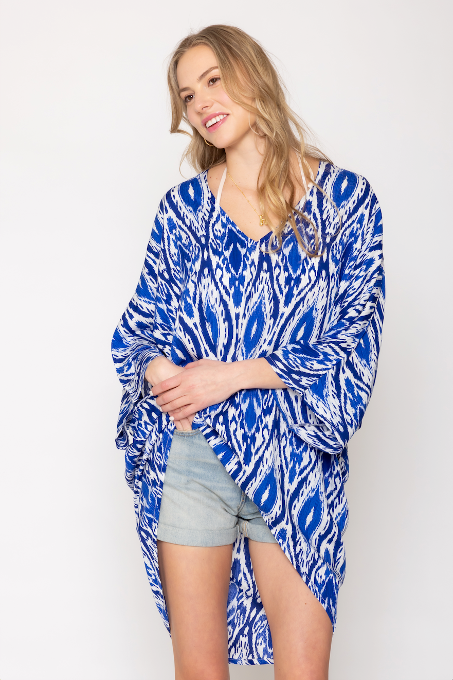 Ikat Hi-Lo Tunic Poncho - Charming Charlie
