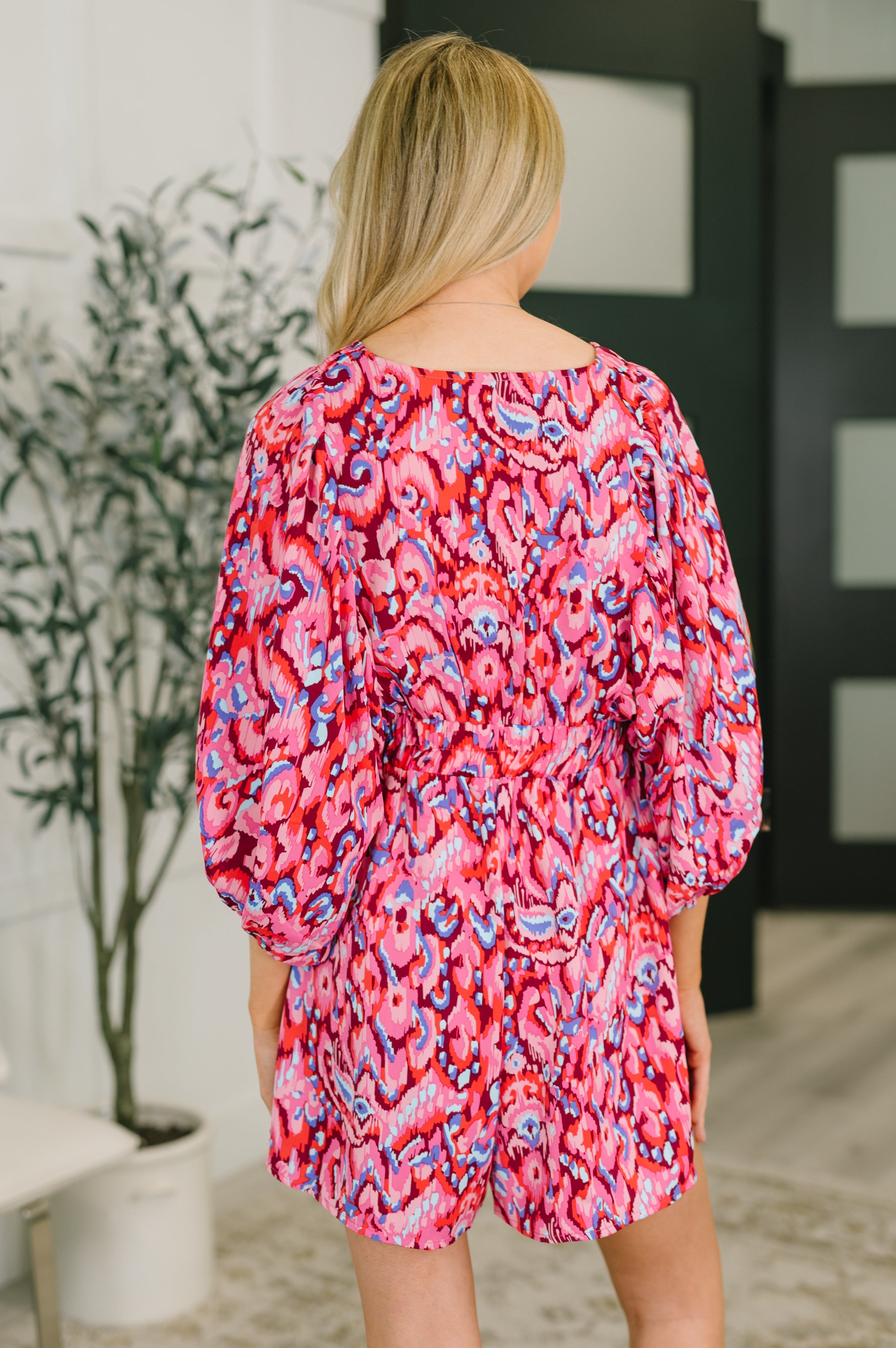 Seems Okay Abstract Print Romper - Charming Charlie