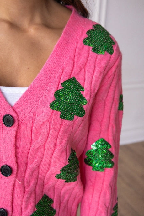 Sequin Trees Cardigan - Charming Charlie