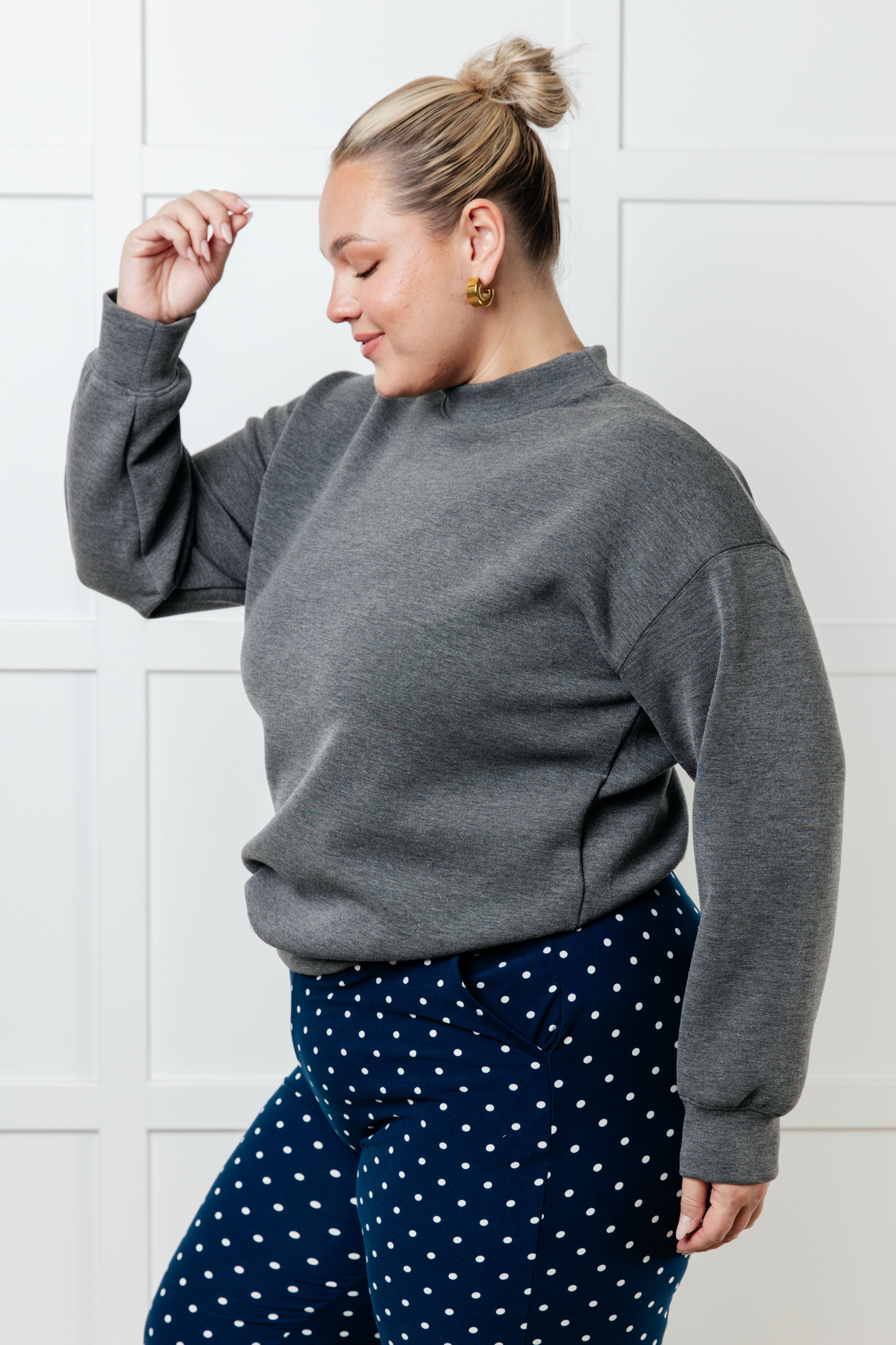 Settle In Mock Neck Sweatshirt - Charming Charlie