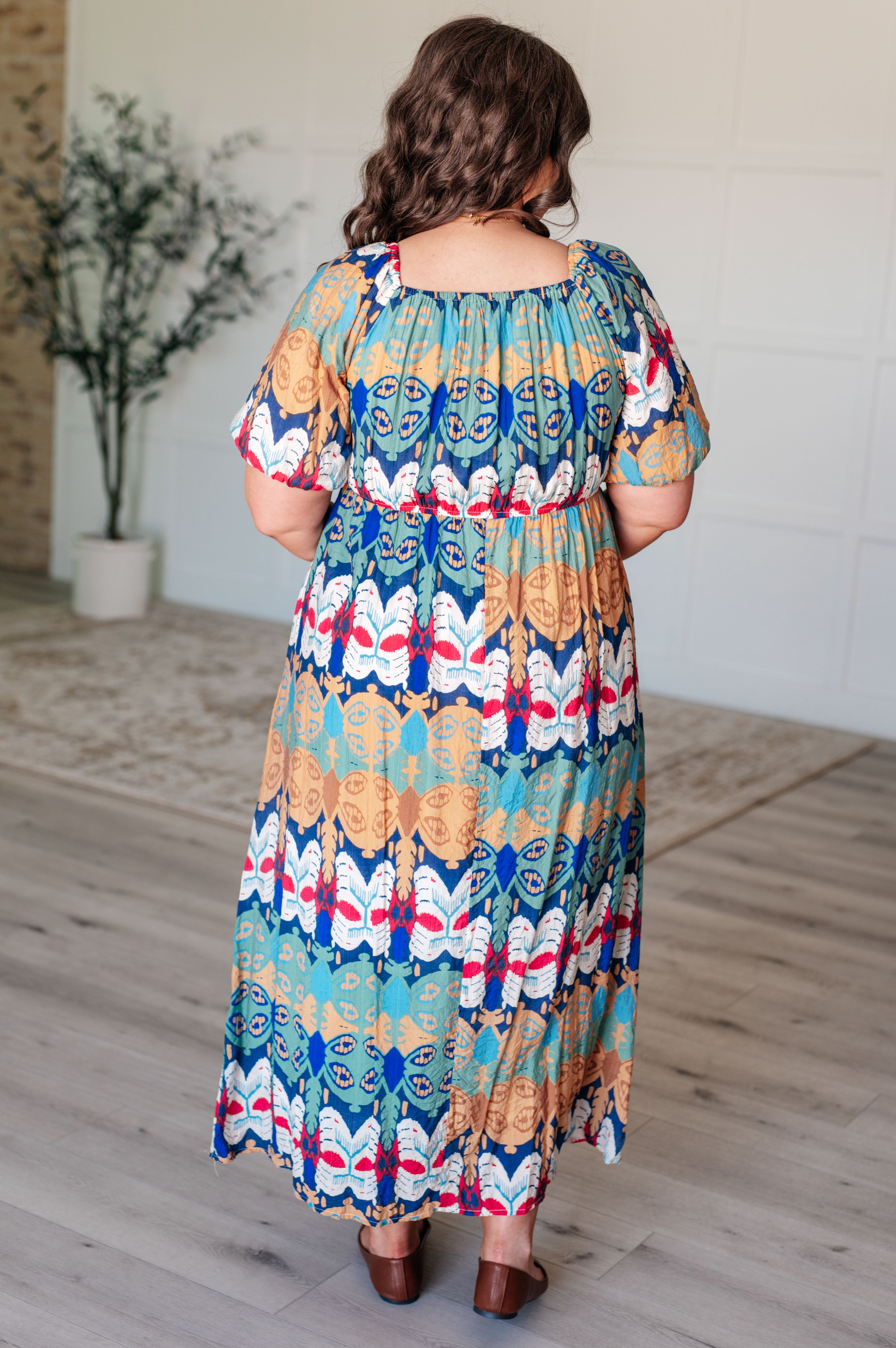 Shaping Reality V-Neck Balloon Sleeve Dress - Charming Charlie