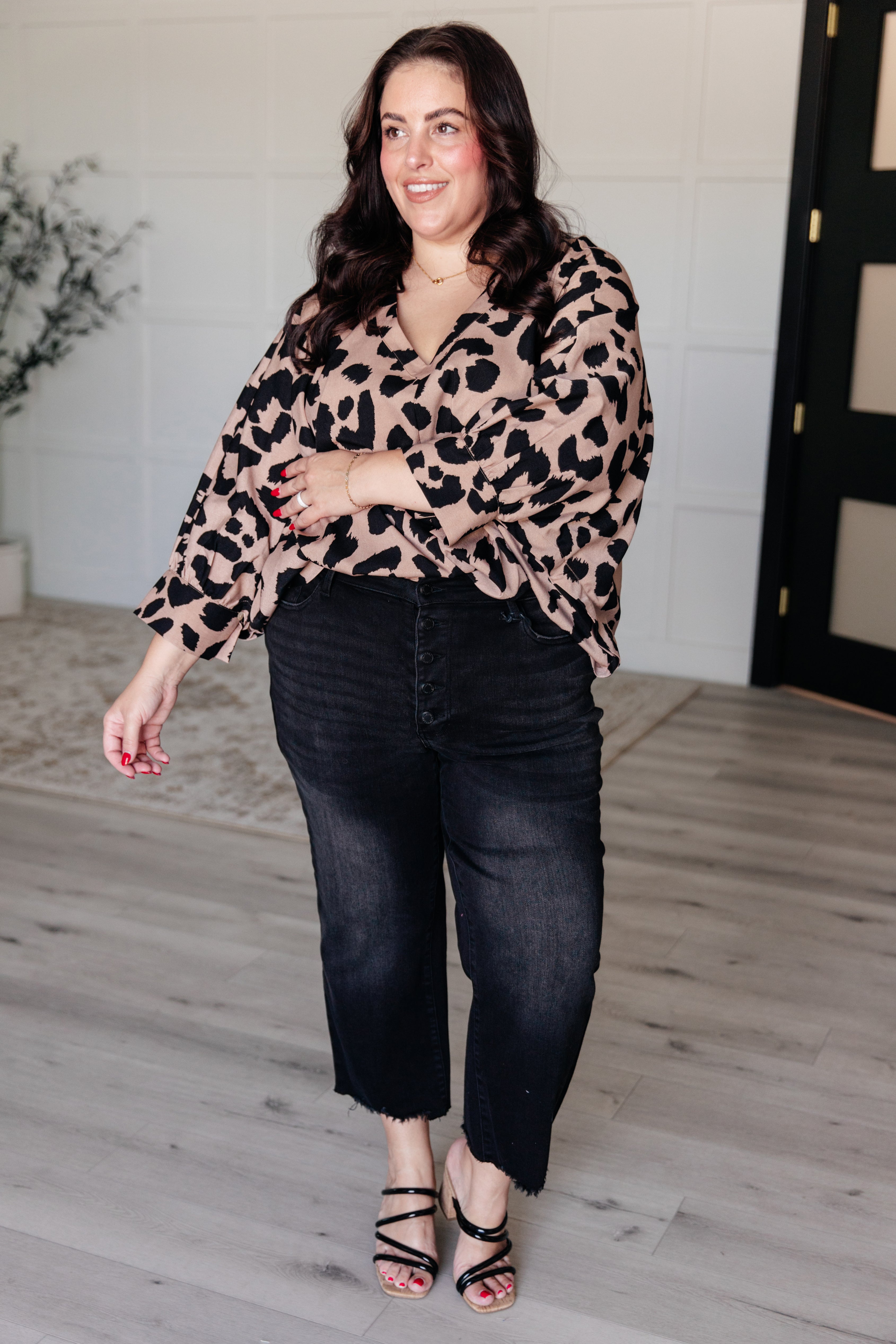 She's Got Eyes of Gold Batwing Blouse - Charming Charlie