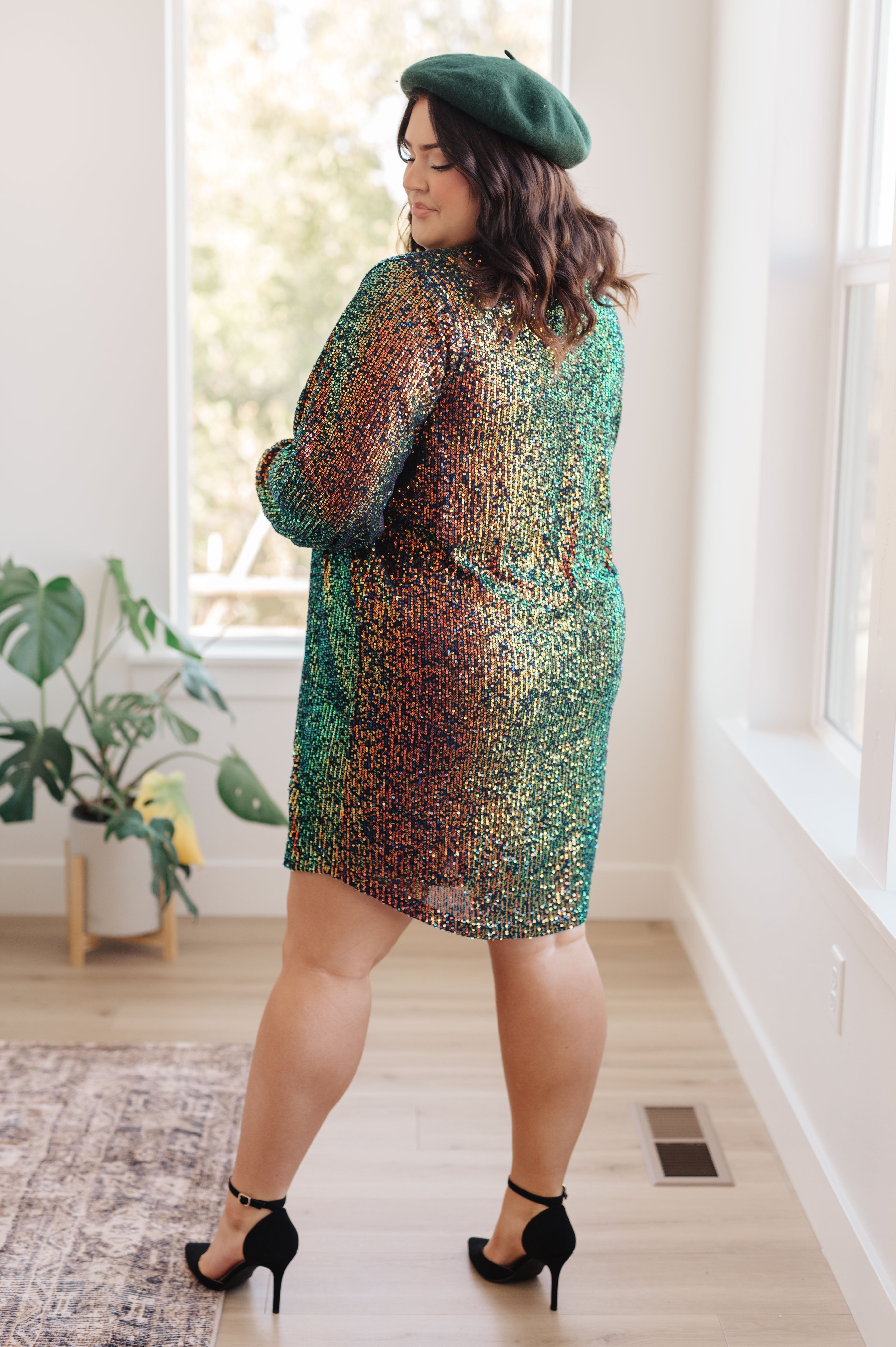 Shimmering Splendor Sequin Shirt Dress - Charming Charlie